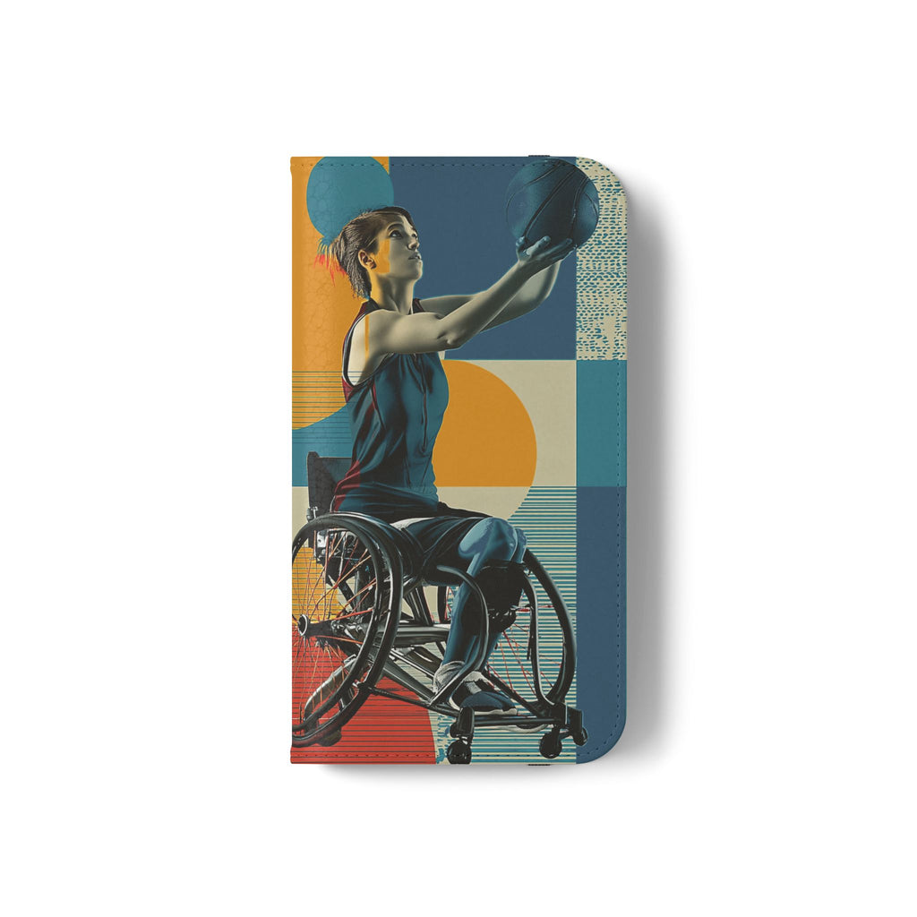 Sporty Flip Case for Wheelchair Basket Athletes, Phone Cover, Active Lifestyle Accessory, Gift for Sports Lovers, Personalized Case