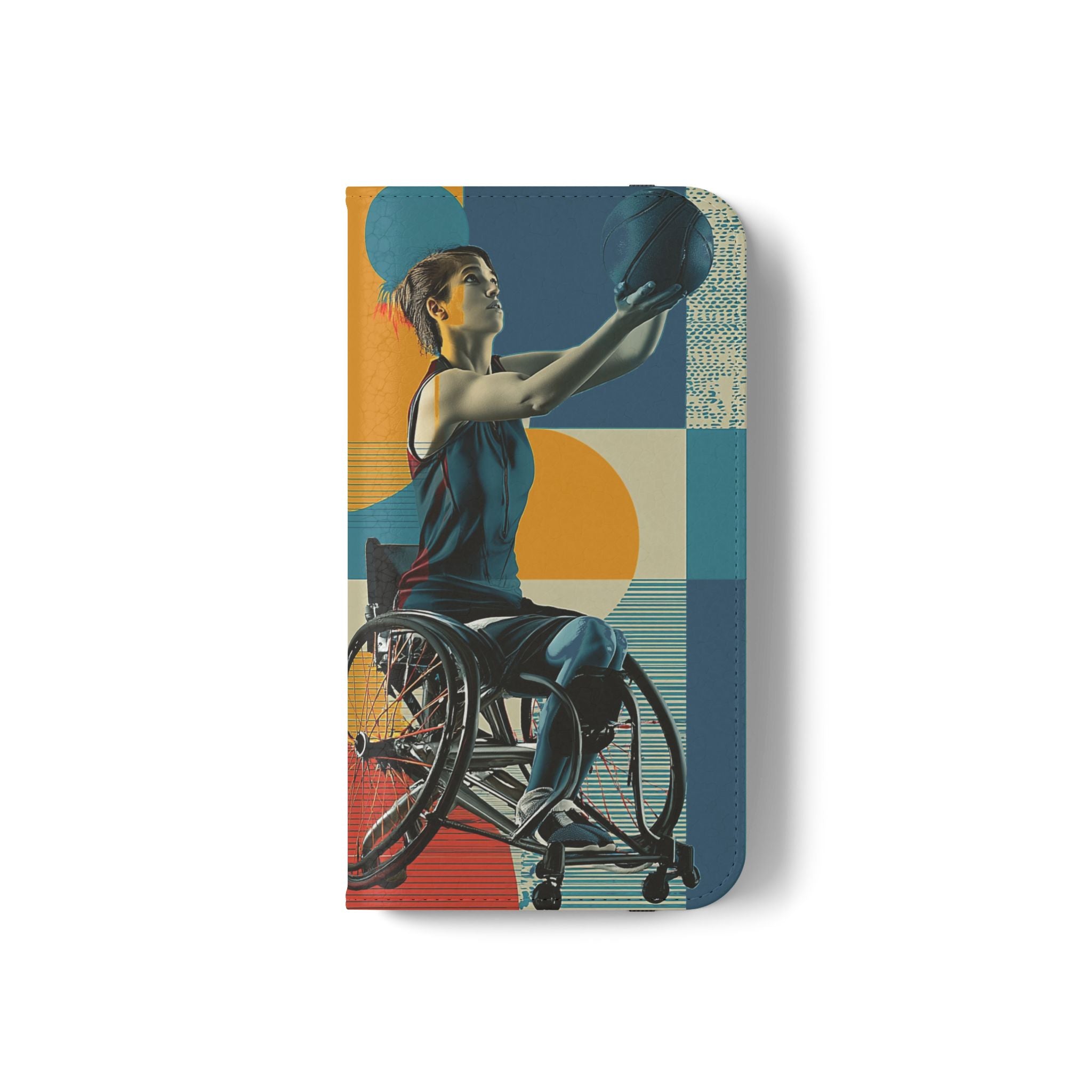 Sporty Flip Case for Wheelchair Basket Athletes, Phone Cover, Active Lifestyle Accessory, Gift for Sports Lovers, Personalized Case