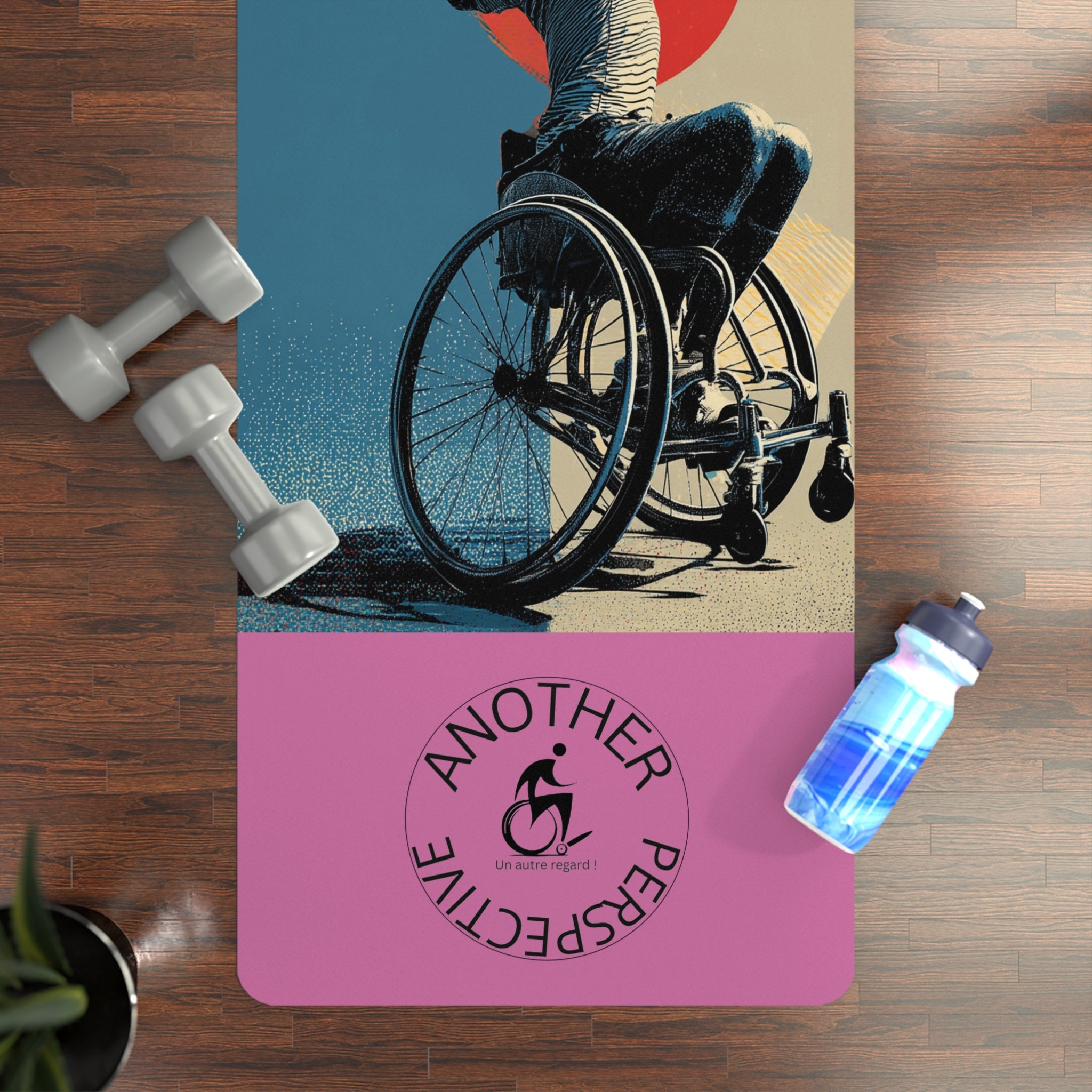 Rubber Yoga Mat with Inspirational Design - Ideal for Fitness Lovers, Home Workouts, Yoga Classes, Mindfulness, Gift for Yogis