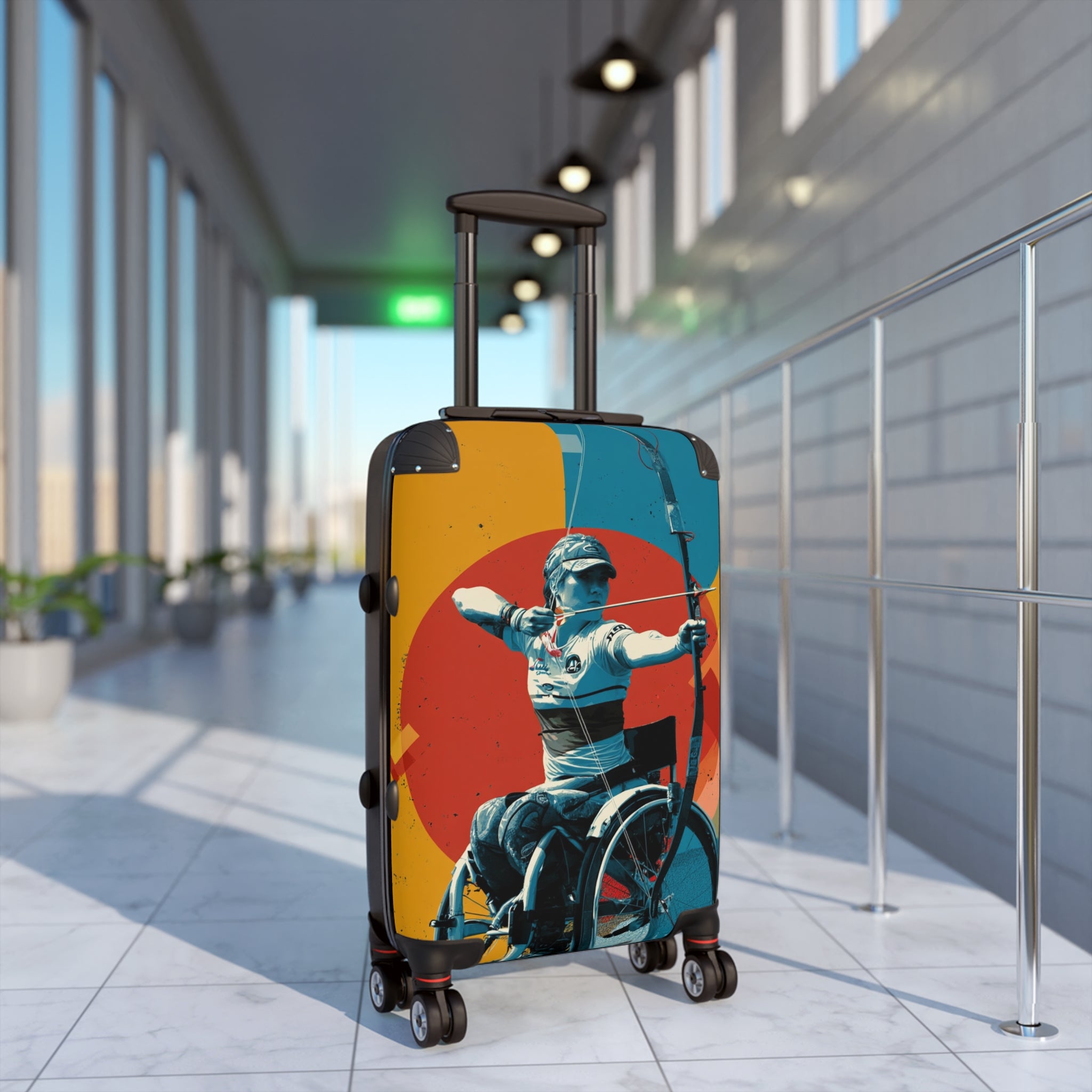 Wheelchair Archery Athlete Suitcase - Travel Gear for Adaptive Sports, Unique Luggage, Inspirational Gift, Mobility Travel, Adventure Bag
