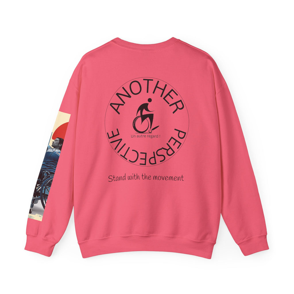 Inclusive WheelChair Basket Sports Themed Sweatshirt for Empowerment, Unisex Heavy Blend Crewneck, Inspirational Gift for Activists
