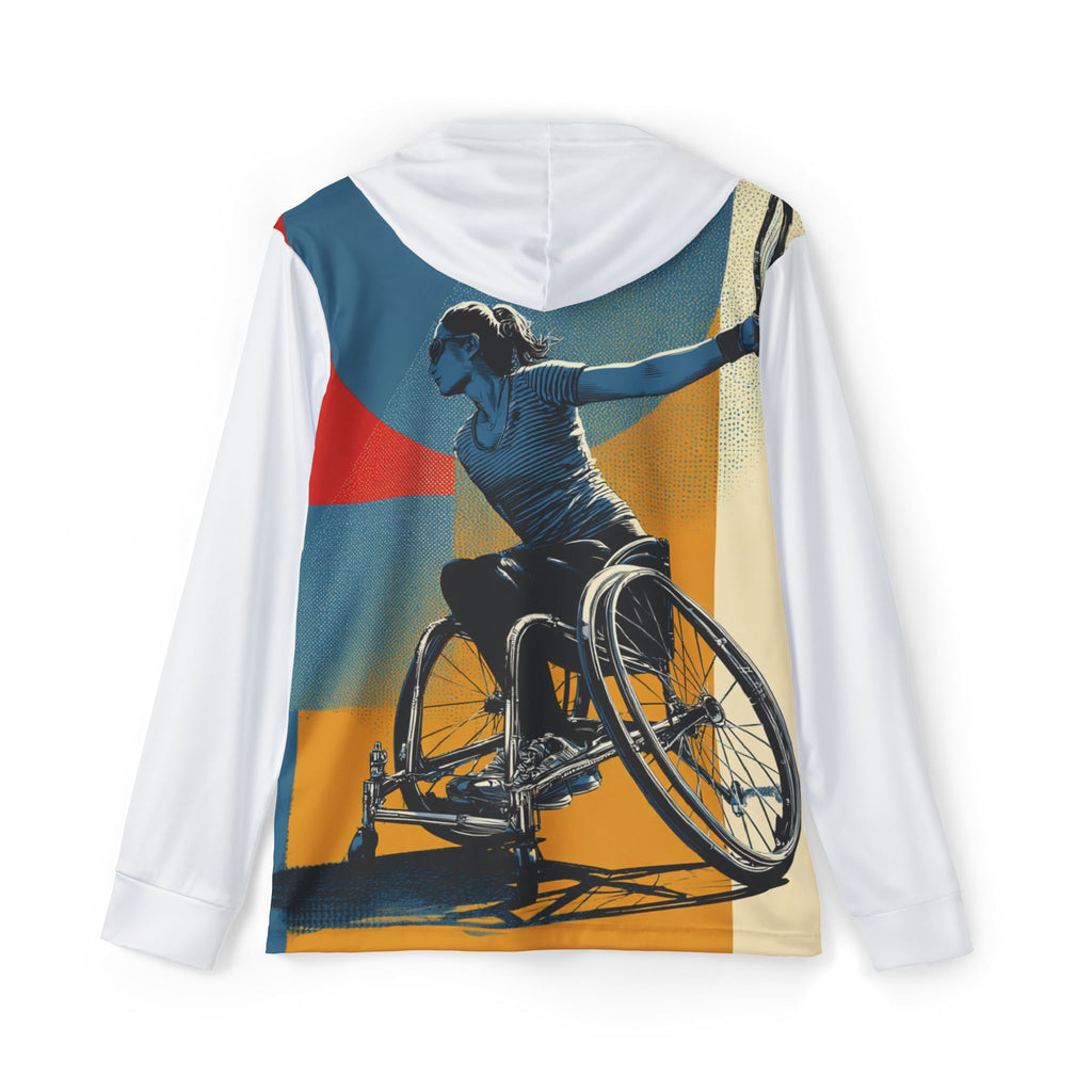 Men's Sports Warmup Hoodie - Wheelchair Tennis Design, Activewear, Sports Hoodie, Fitness Apparel, Athletes Gear, Gift for Sports Lovers