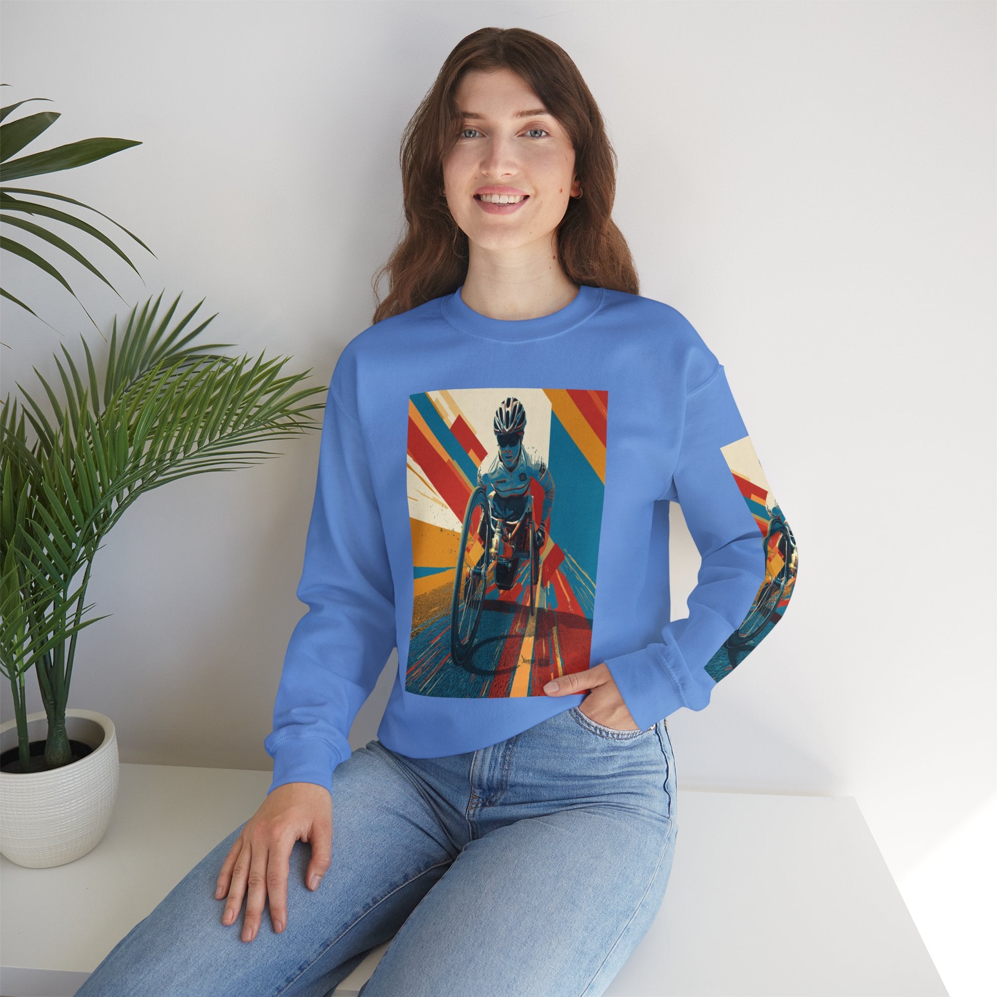 Inclusive WheelChair Course Sports Themed Sweatshirt for Empowerment, Unisex Heavy Blend Crewneck, Inspirational Gift for Activists