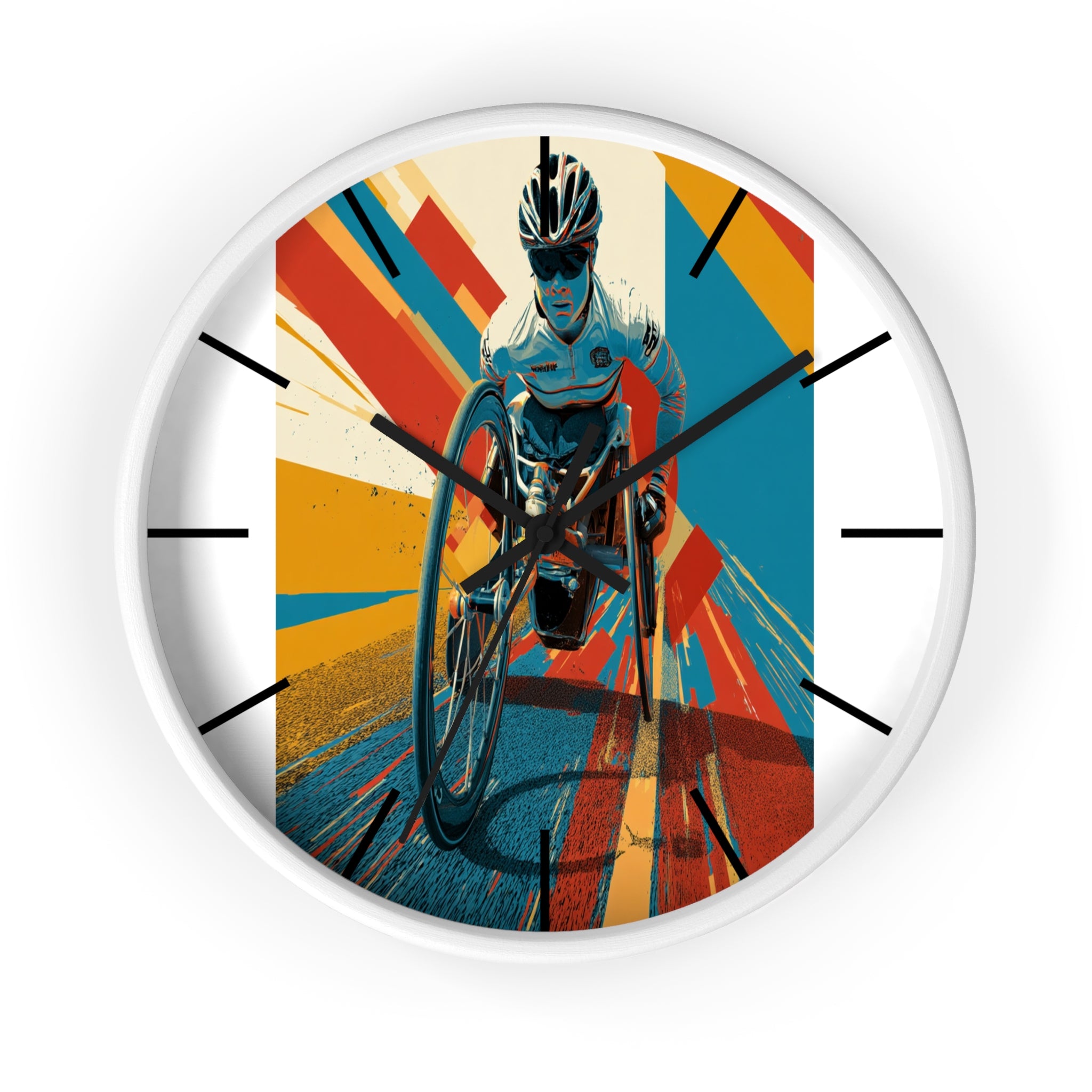Motivational Sports Wheelchair Wall Clock, Inspirational Decor for Athletes, Fitness Gift, Perfect for Home Gym, Competition, or Office