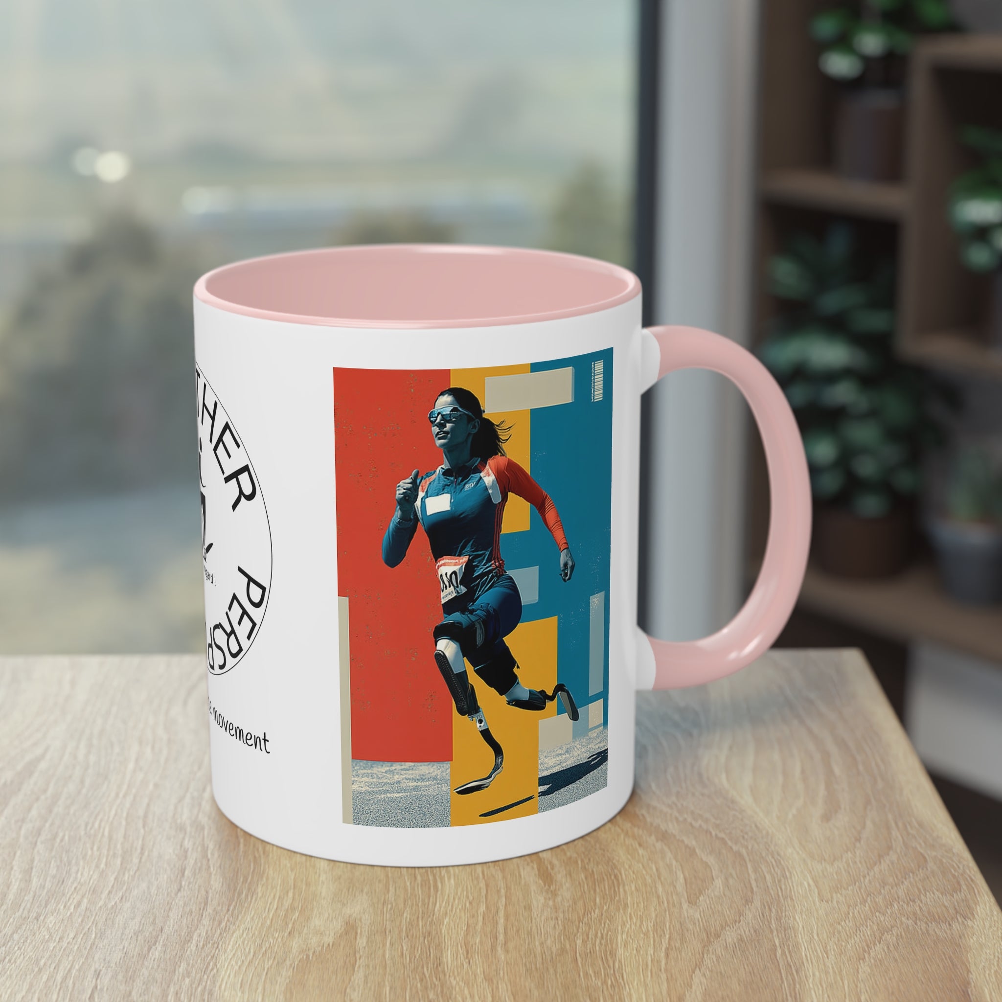 Dynamic Two-Tone Coffee Mug Course, Drinkware, Ideal Gift for Athletes, Motivational Morning Caffeine Boost, Sports Lover Cup