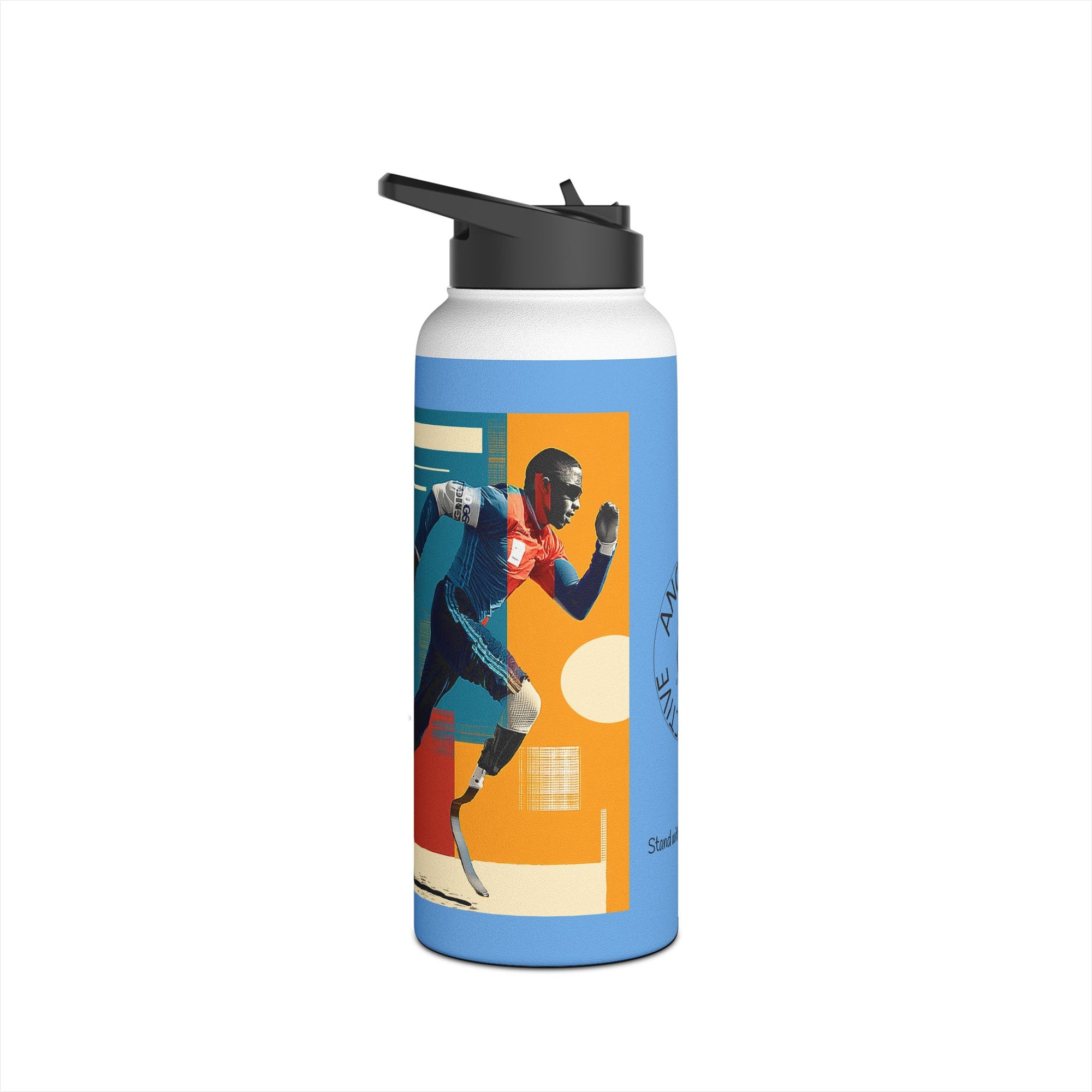 Colorful Stainless Steel Water Bottle – Para-sport Course Design, Eco-Friendly Hydration, Gift Idea for All Athletes, Travel Mug, Fitness Accessory