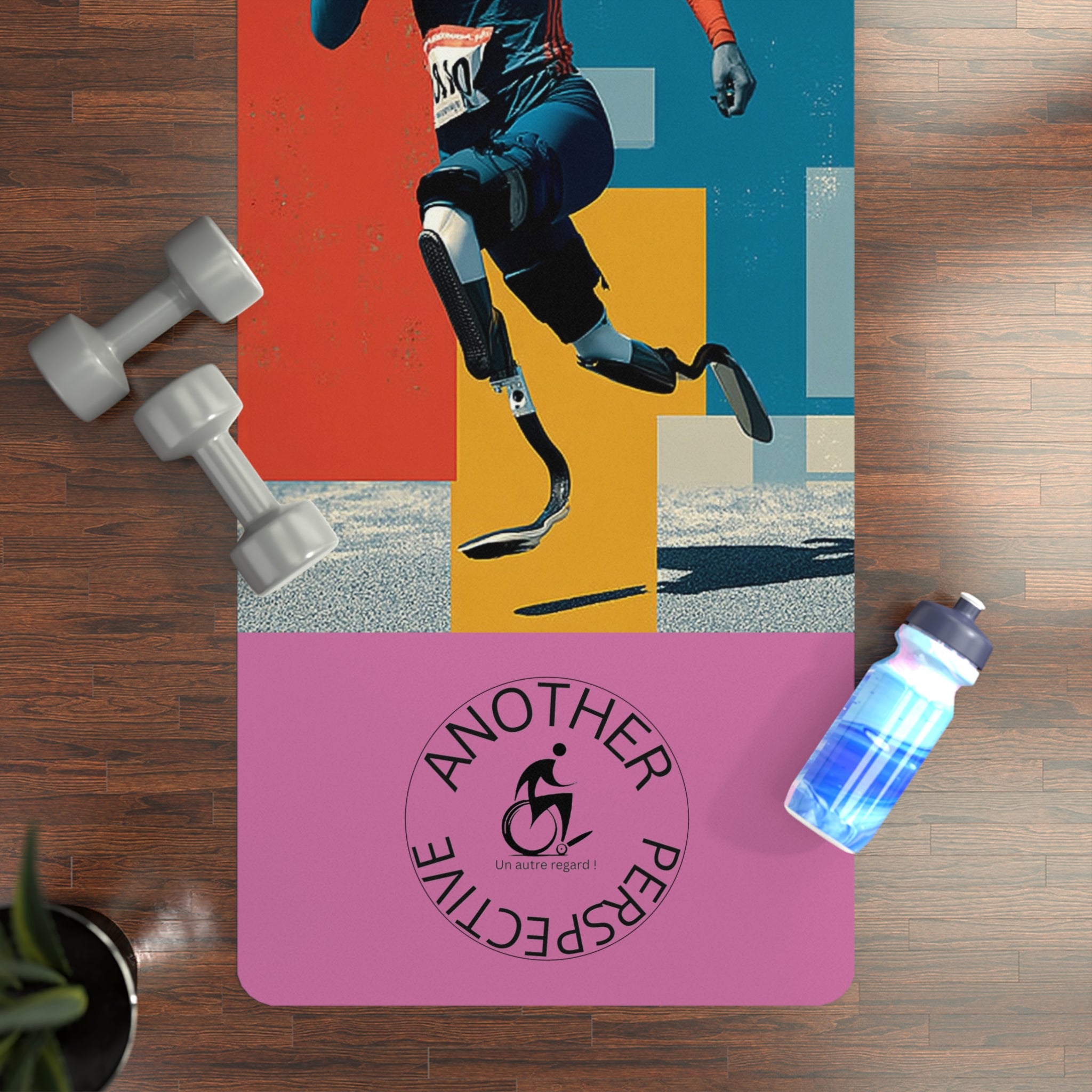 Rubber Yoga Mat with Inspirational Design - Ideal for Fitness Lovers, Home Workouts, Yoga Classes, Mindfulness, Gift for Yogis