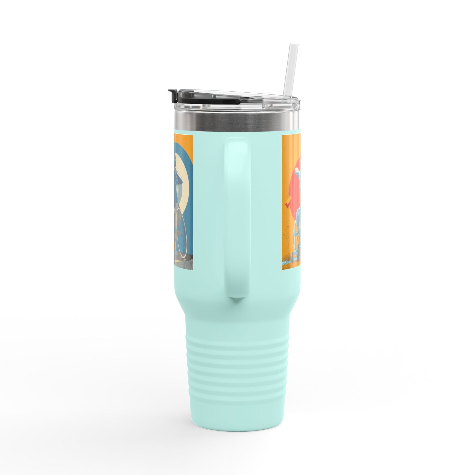 Vibrant Insulated Travel Mug for On-the-Go Coffee Lovers, Motivational Mug, Daily Hydration, Sports Enthusiast Gift