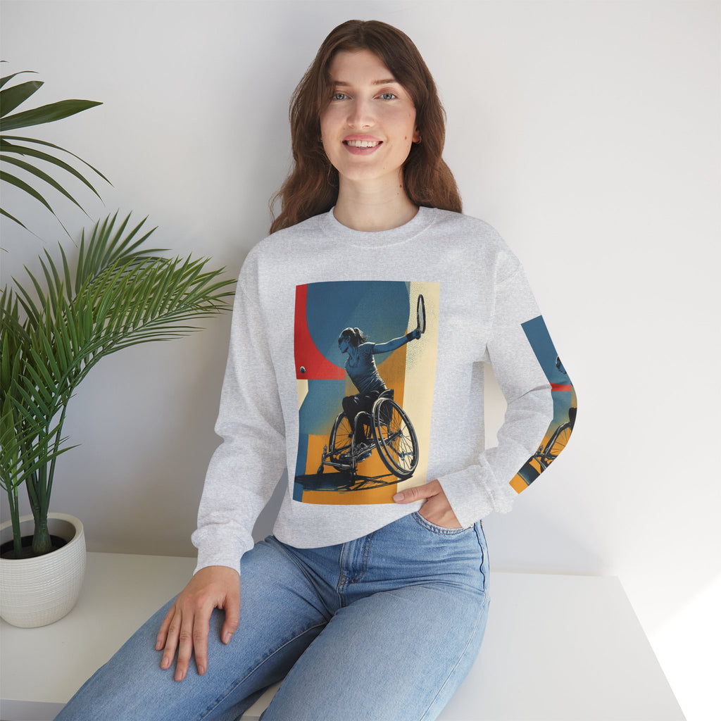 Inclusive WheelChair Course Sports Themed Sweatshirt for Empowerment, Unisex Heavy Blend Crewneck, Inspirational Gift for Activists