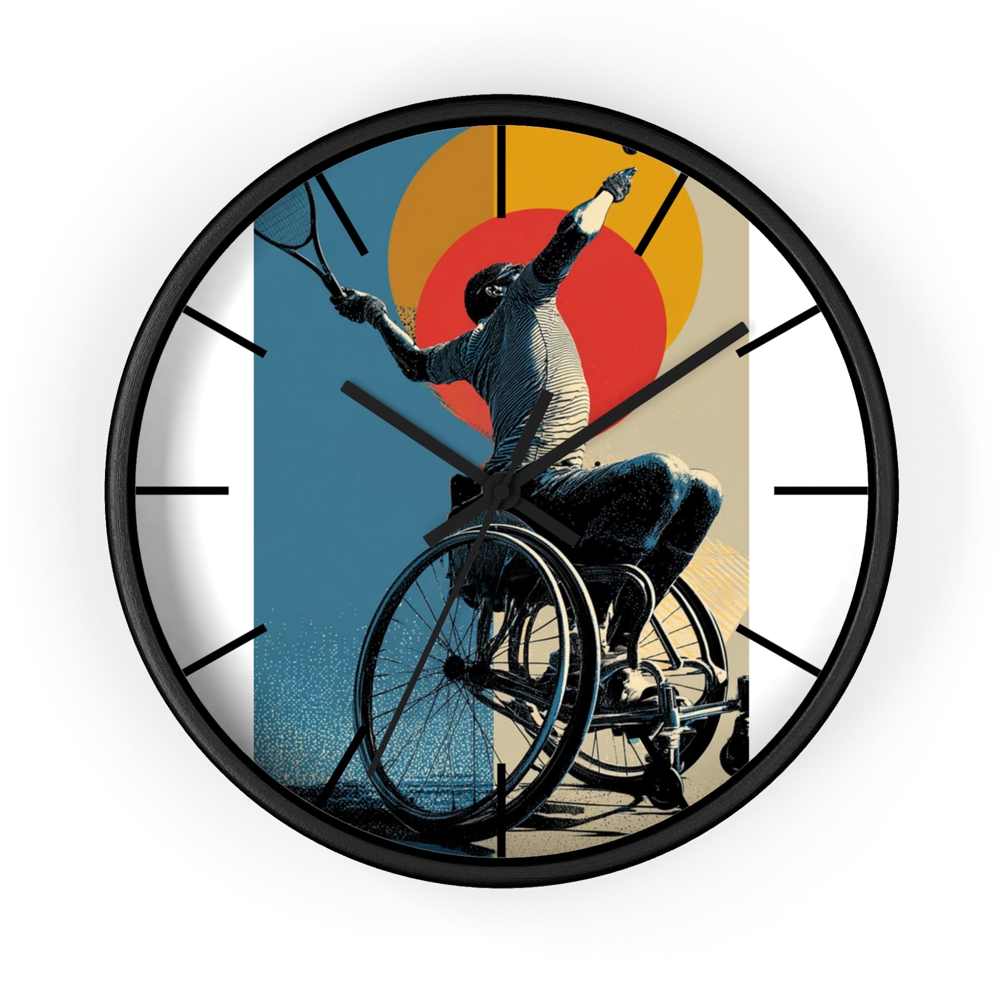 Motivational Sports Tennis Wall Clock, Inspirational Decor for Athletes, Fitness Gift, Perfect for Home Gym, Competition, or Office
