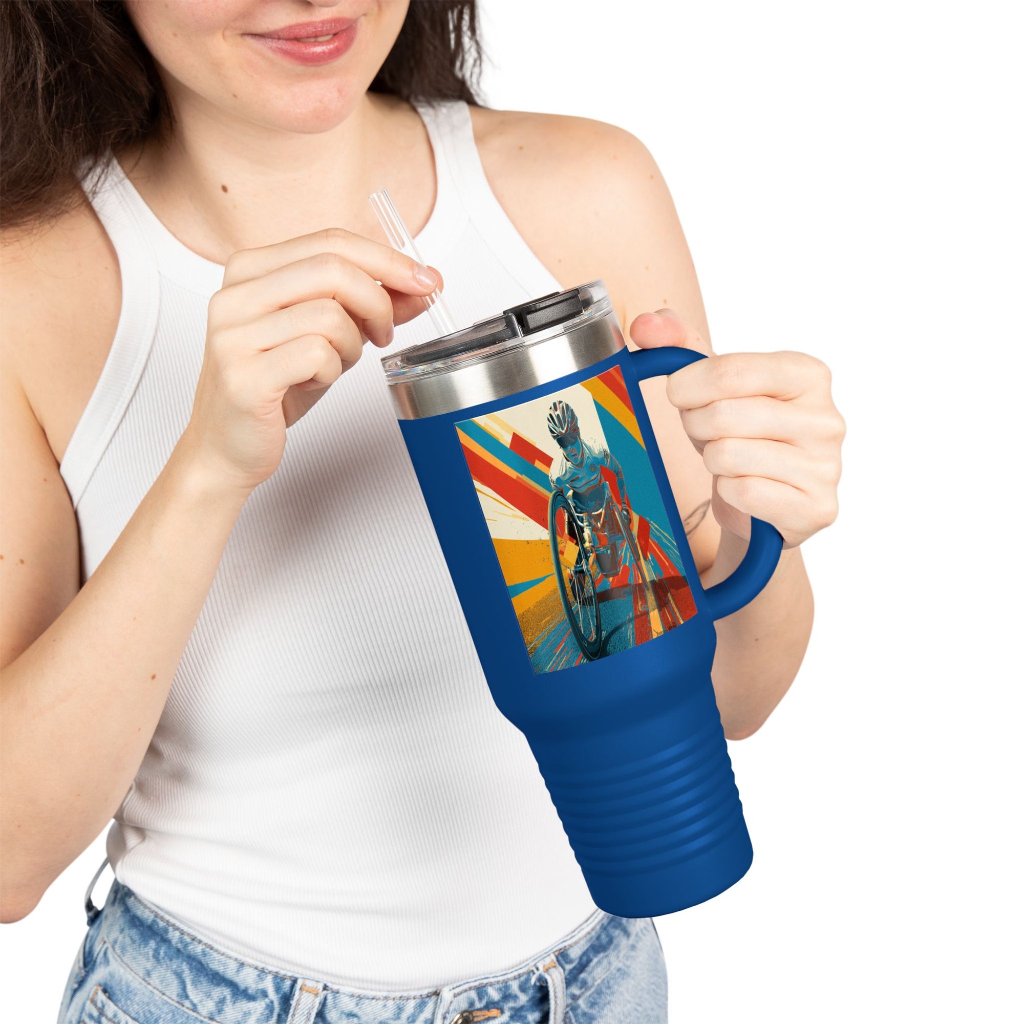 Vibrant Insulated Travel Mug, 40oz | Stylish Drinkware for Outdoor Adventures, Sports, Travel, Gifts