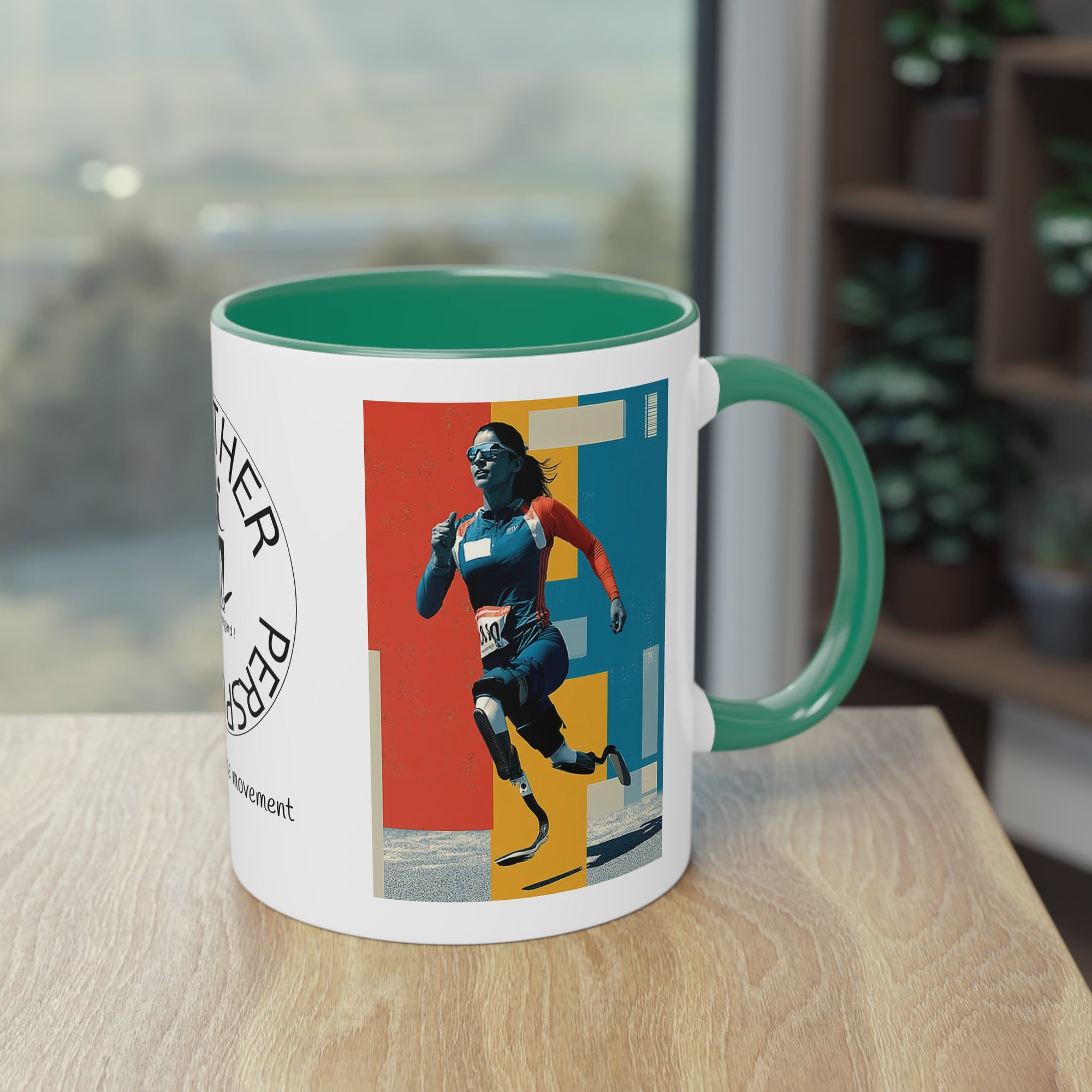 Dynamic Two-Tone Coffee Mug Course, Drinkware, Ideal Gift for Athletes, Motivational Morning Caffeine Boost, Sports Lover Cup