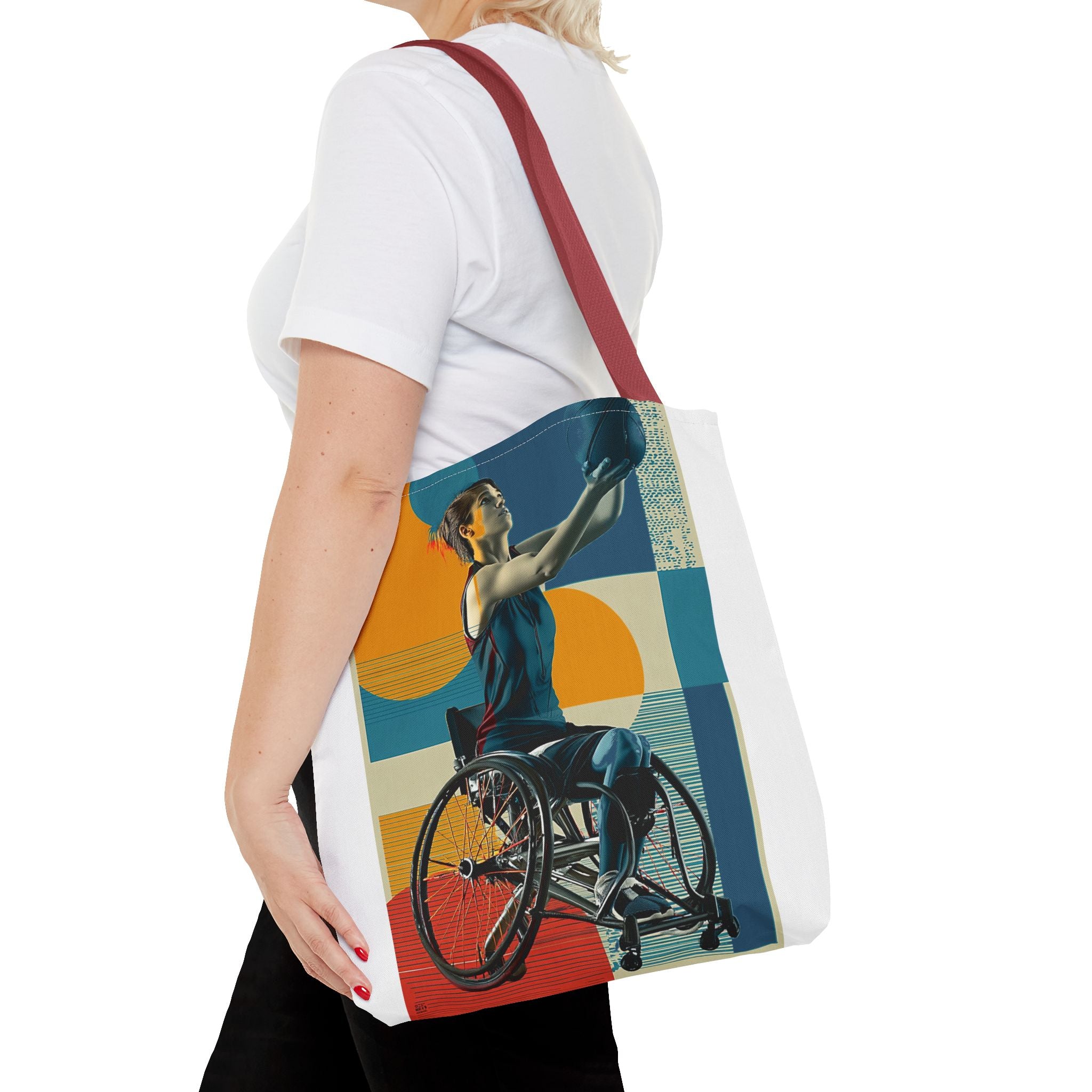 Inspirational Wheelchair Basket  Sports Tote Bag | Motivational Gym Bag, Everyday Use, Eco-Friendly Gift, Unique Sporty Design