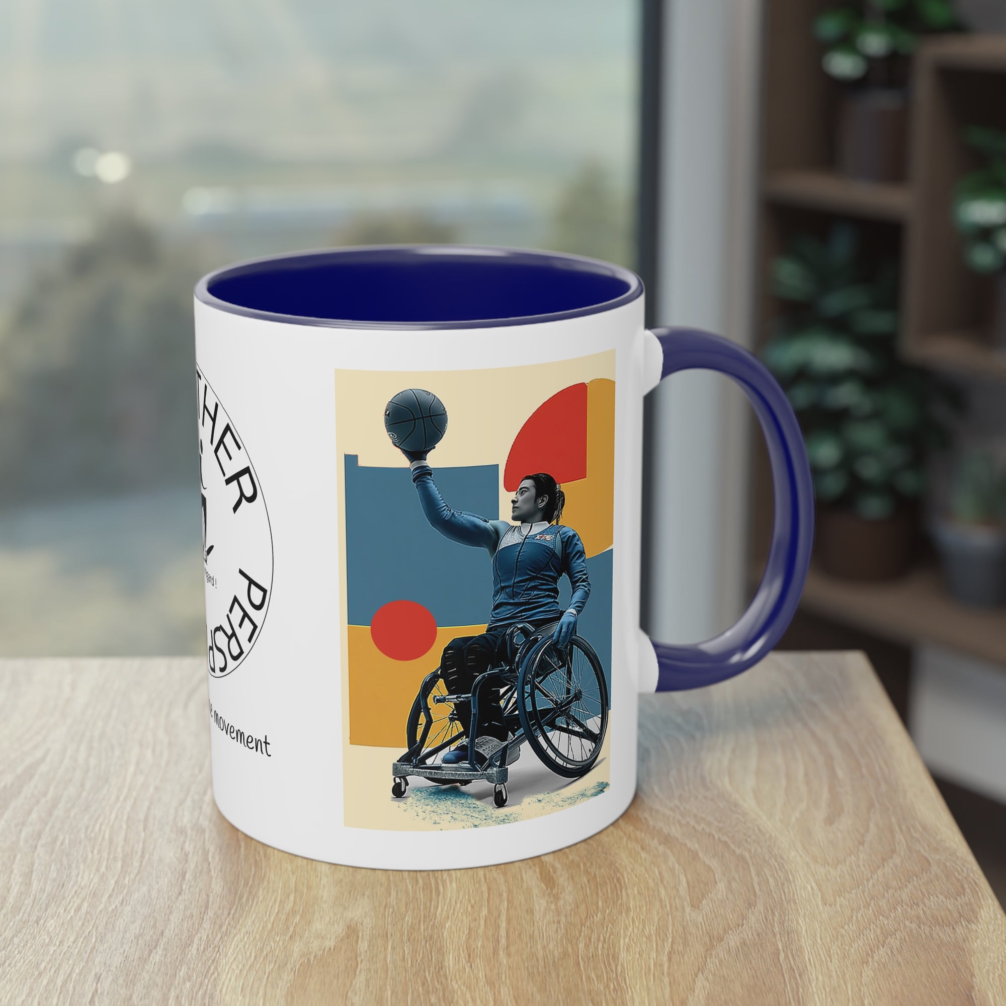 Dynamic Two-Tone Coffee Mug Basket,  Ideal Gift for Athletes, Motivational Morning Caffeine Boost, Sports Lover Cup