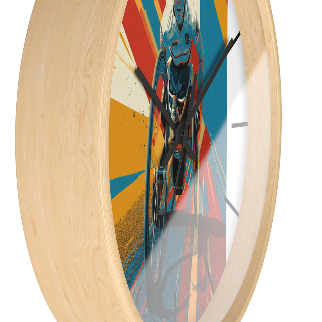 Motivational Sports Wheelchair Wall Clock, Inspirational Decor for Athletes, Fitness Gift, Perfect for Home Gym, Competition, or Office