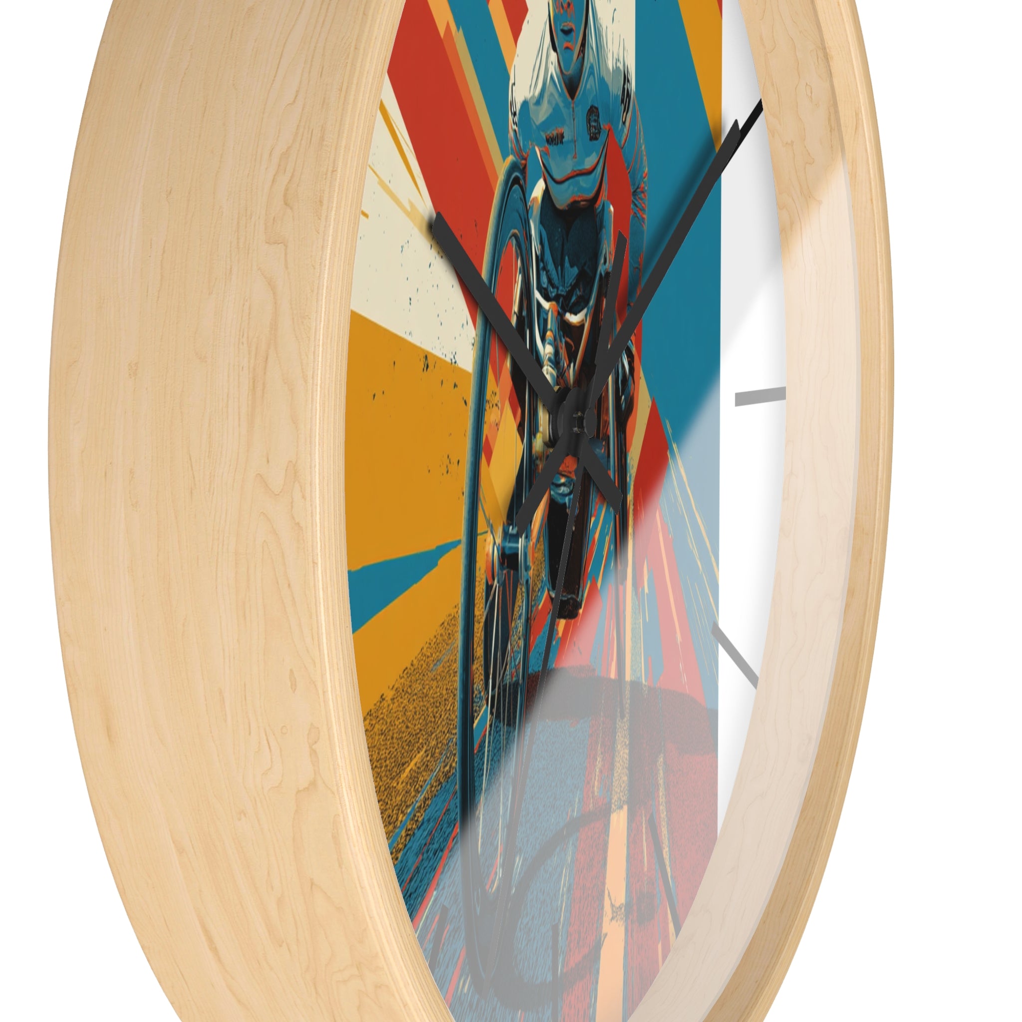 Motivational Sports Wheelchair Wall Clock, Inspirational Decor for Athletes, Fitness Gift, Perfect for Home Gym, Competition, or Office