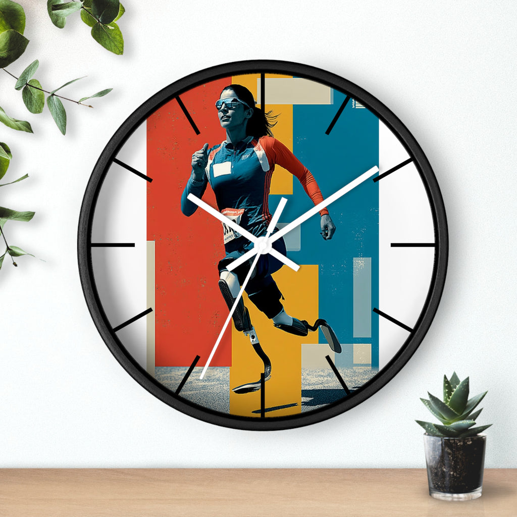 Motivational Sports Course Wall Clock, Inspirational Decor for Athletes, Fitness Gift, Perfect for Home Gym, Competition, or Office