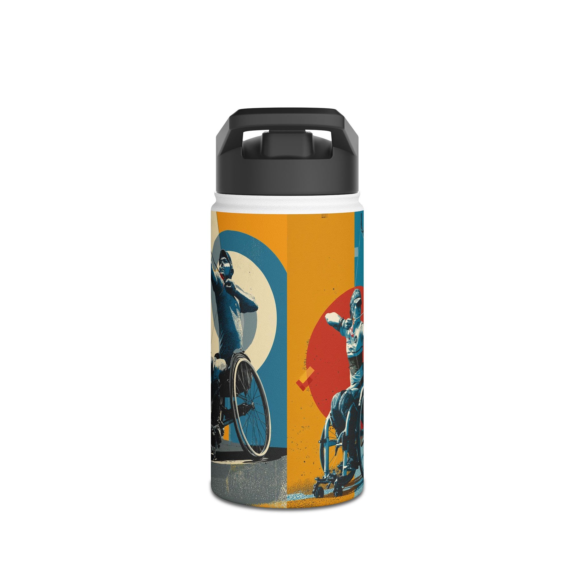 Colorful Stainless Steel Water Bottle – Para-sport Archery Design, Eco-Friendly Hydration, Gift Idea for All Athletes, Travel Mug, Fitness Accessory
