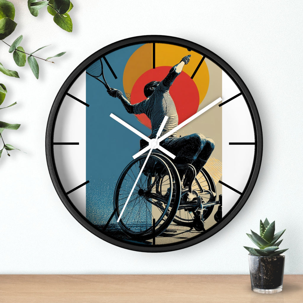 Motivational Sports Tennis Wall Clock, Inspirational Decor for Athletes, Fitness Gift, Perfect for Home Gym, Competition, or Office