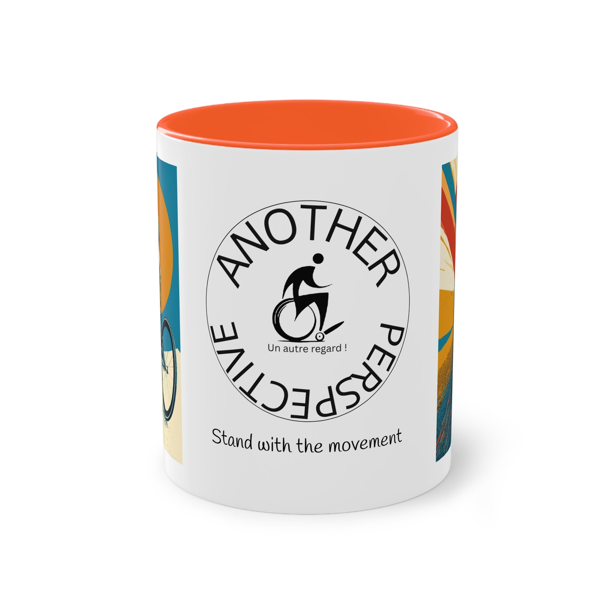 Dynamic Two-Tone Coffee Mug Wheelchair, Race-inspired Drinkware, Ideal Gift for Athletes, Motivational Morning Caffeine Boost, Sports Lover Cup