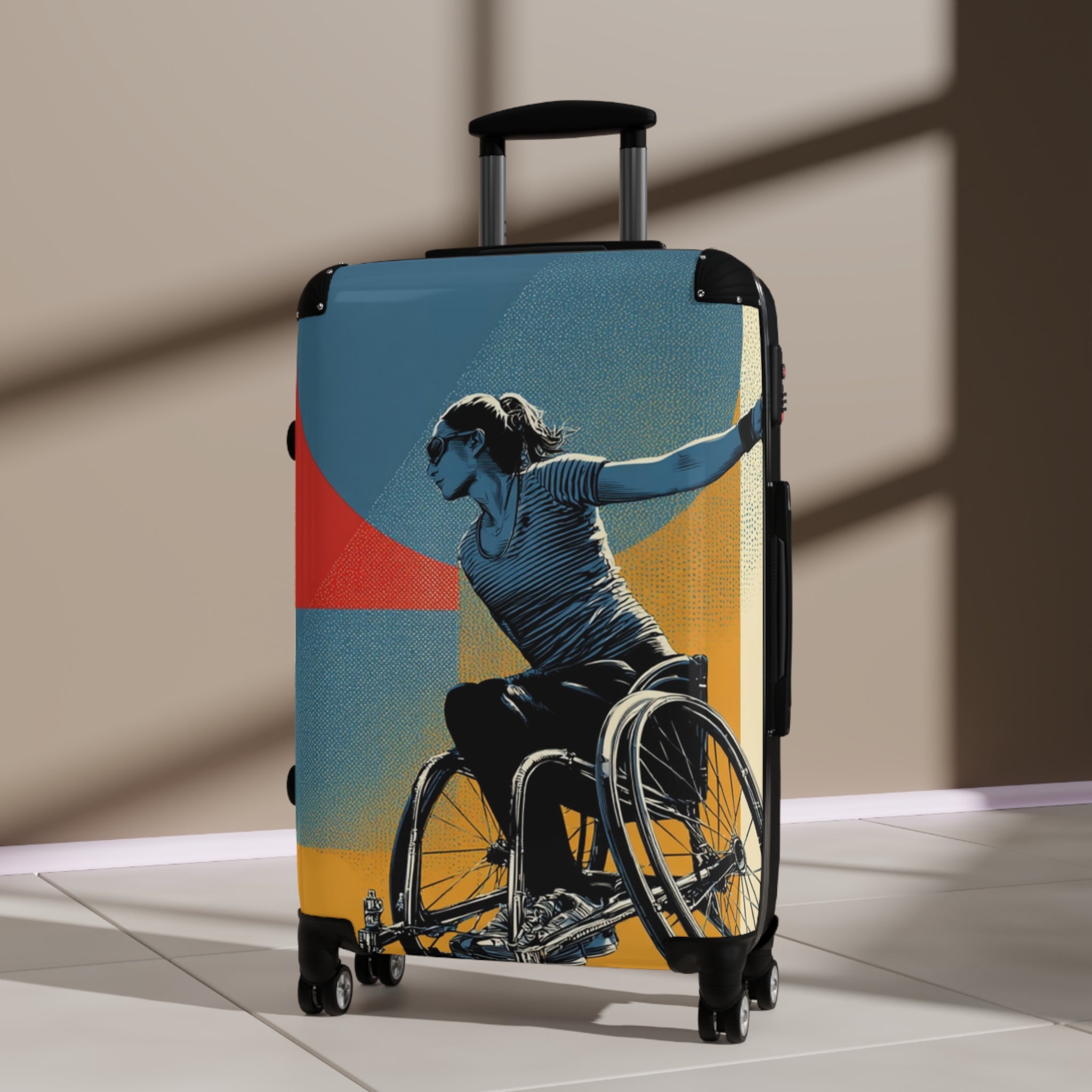 Wheelchair Tennis Athlete Suitcase - Travel Gear for Adaptive Sports, Unique Luggage, Inspirational Gift, Mobility Travel, Adventure Bag