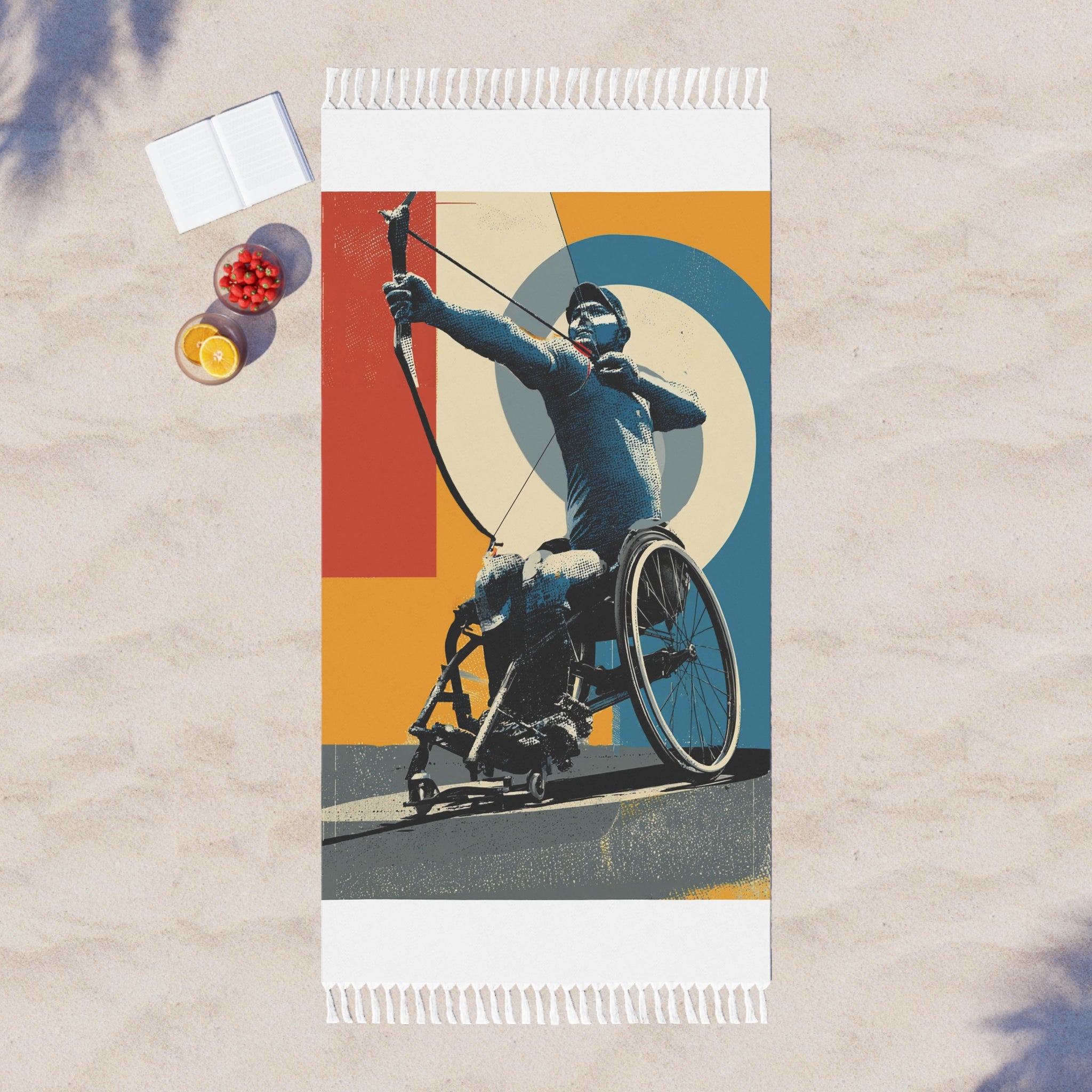 Boho Beach Towel - Vibrant Archery Design for Beach Days, Summer Fun, Gym Workout, Poolside Lounging, Outdoor Adventures
