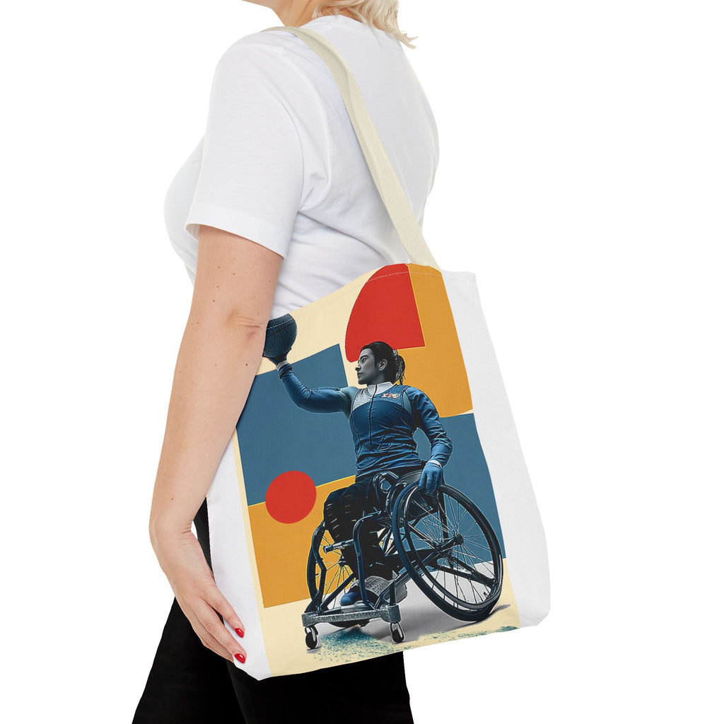 Inspirational Wheelchair Sports Tote Bag | Motivational Gym Bag, Everyday Use, Eco-Friendly Gift, Unique Sporty Design