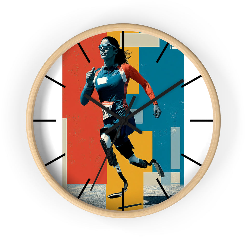 Motivational Sports Course Wall Clock, Inspirational Decor for Athletes, Fitness Gift, Perfect for Home Gym, Competition, or Office