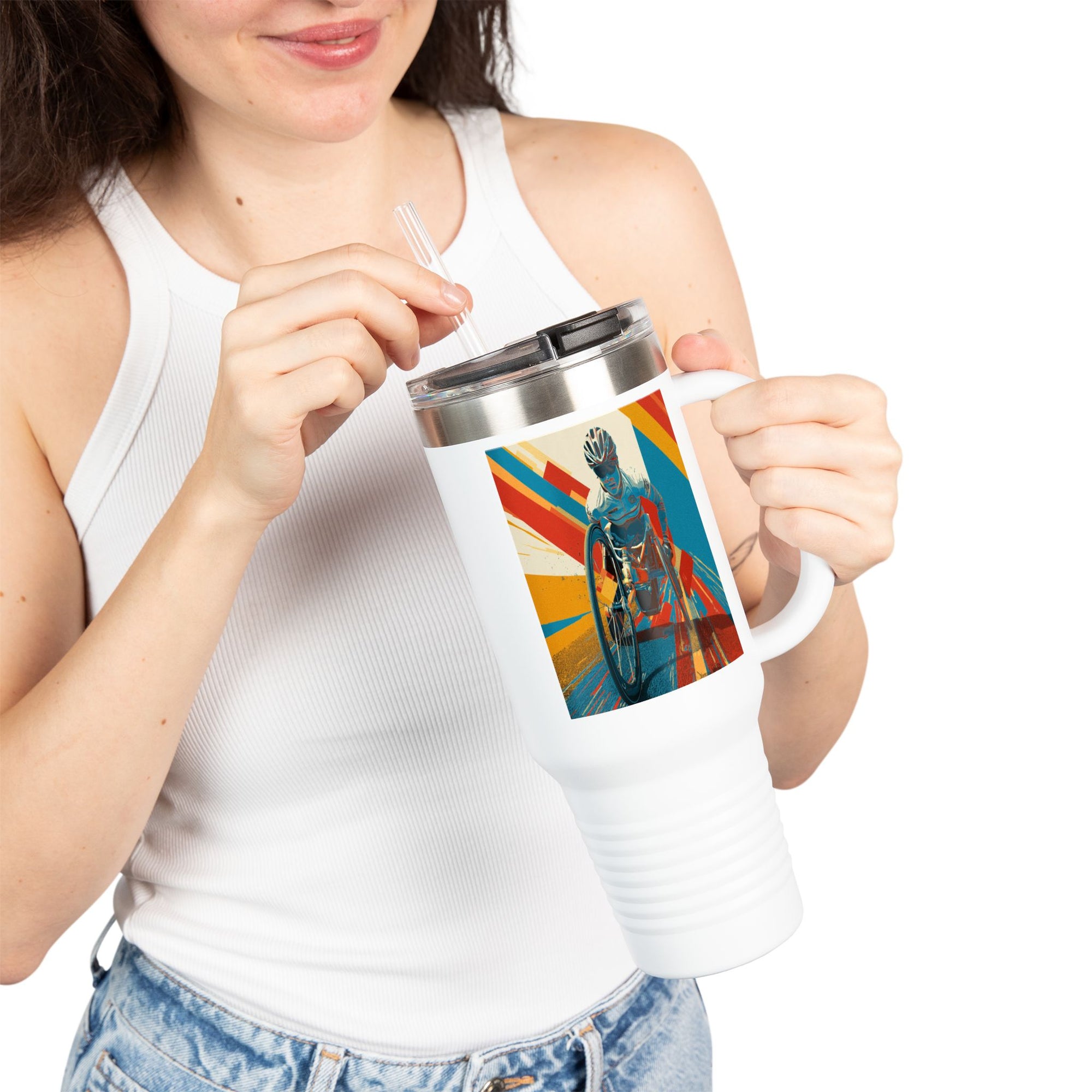 Vibrant Insulated Travel Mug, 40oz | Stylish Drinkware for Outdoor Adventures, Sports, Travel, Gifts