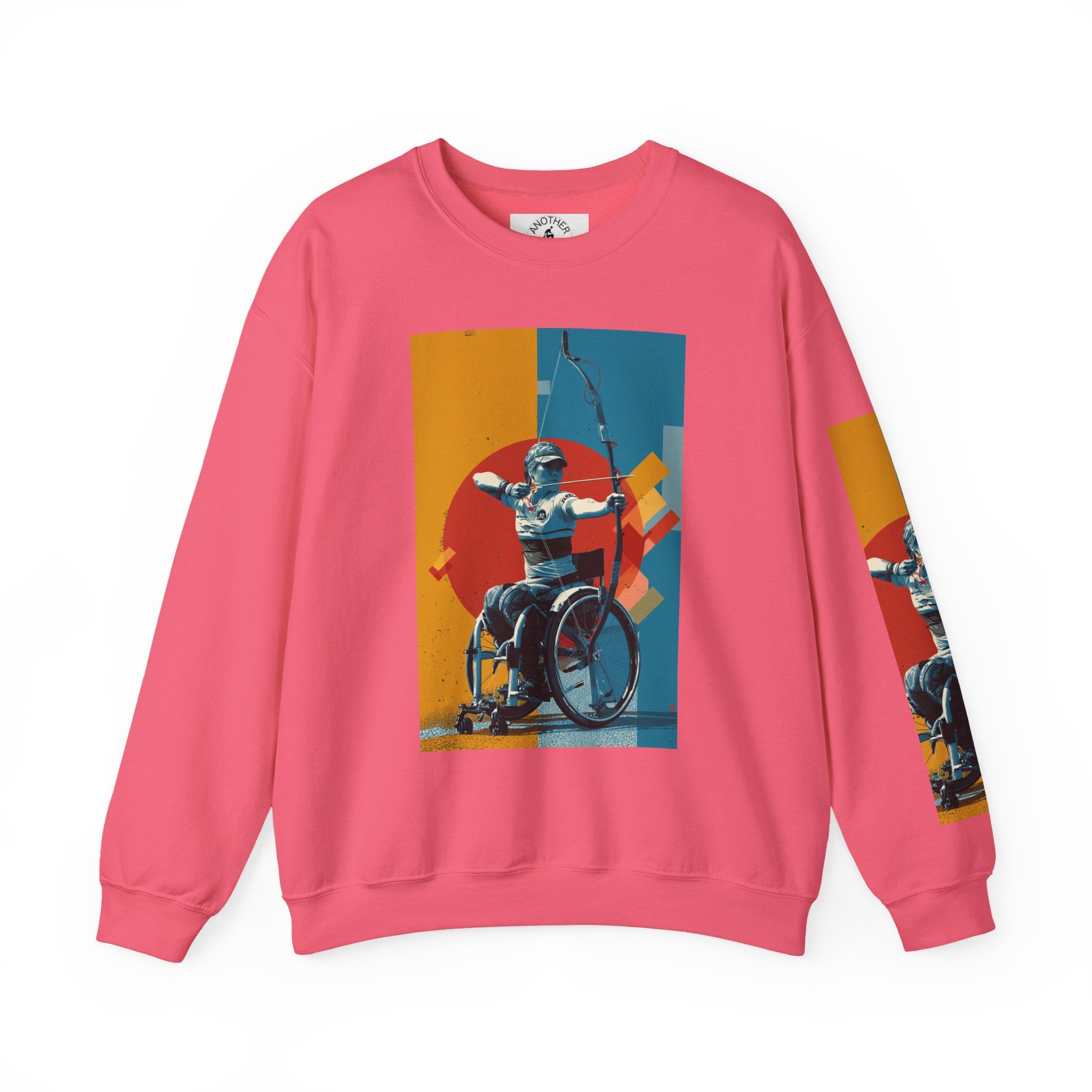nclusive WheelChair Archery Sports Themed Sweatshirt for Empowerment, Unisex Heavy Blend Crewneck, Inspirational Gift for Activists