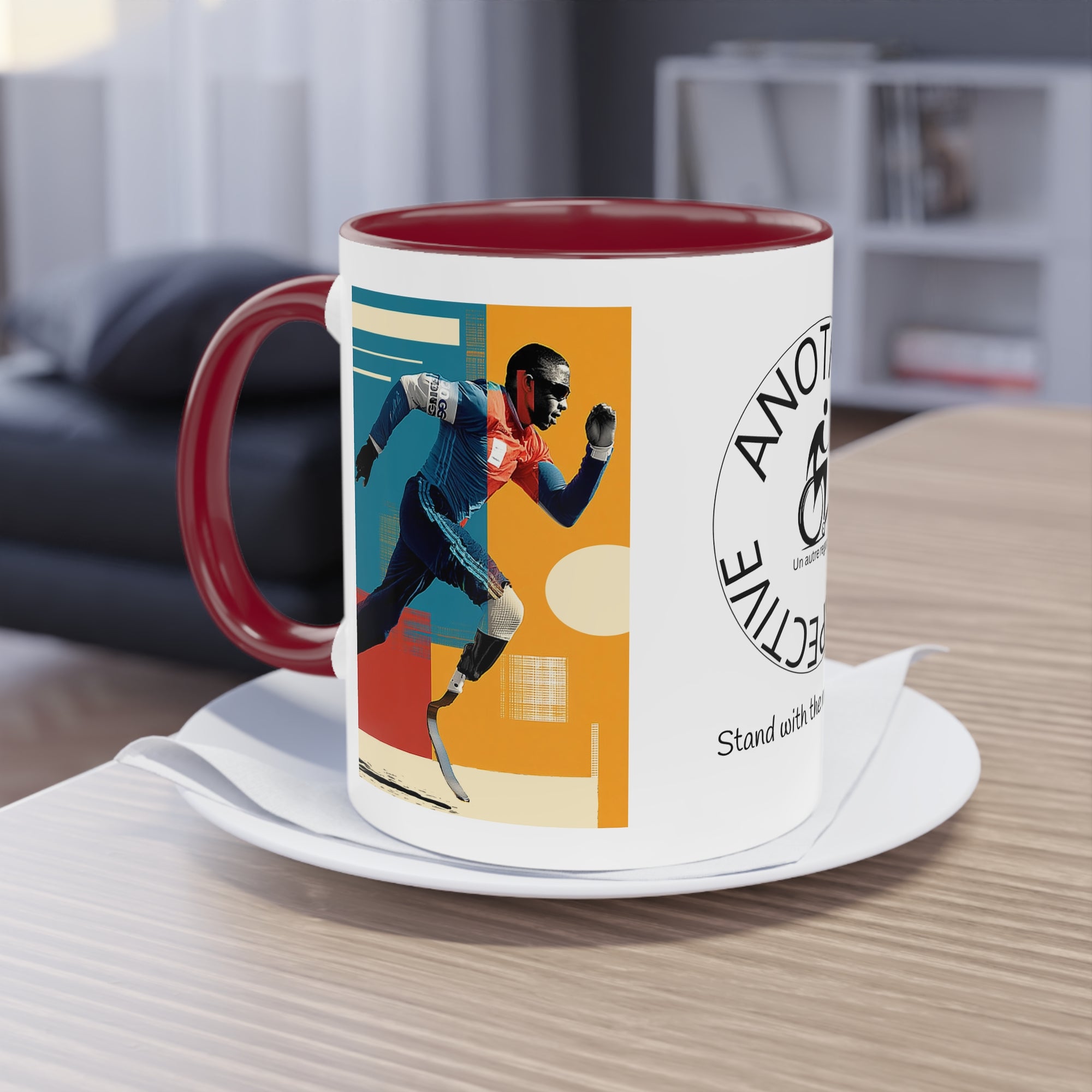 Dynamic Two-Tone Coffee Mug Course, Drinkware, Ideal Gift for Athletes, Motivational Morning Caffeine Boost, Sports Lover Cup