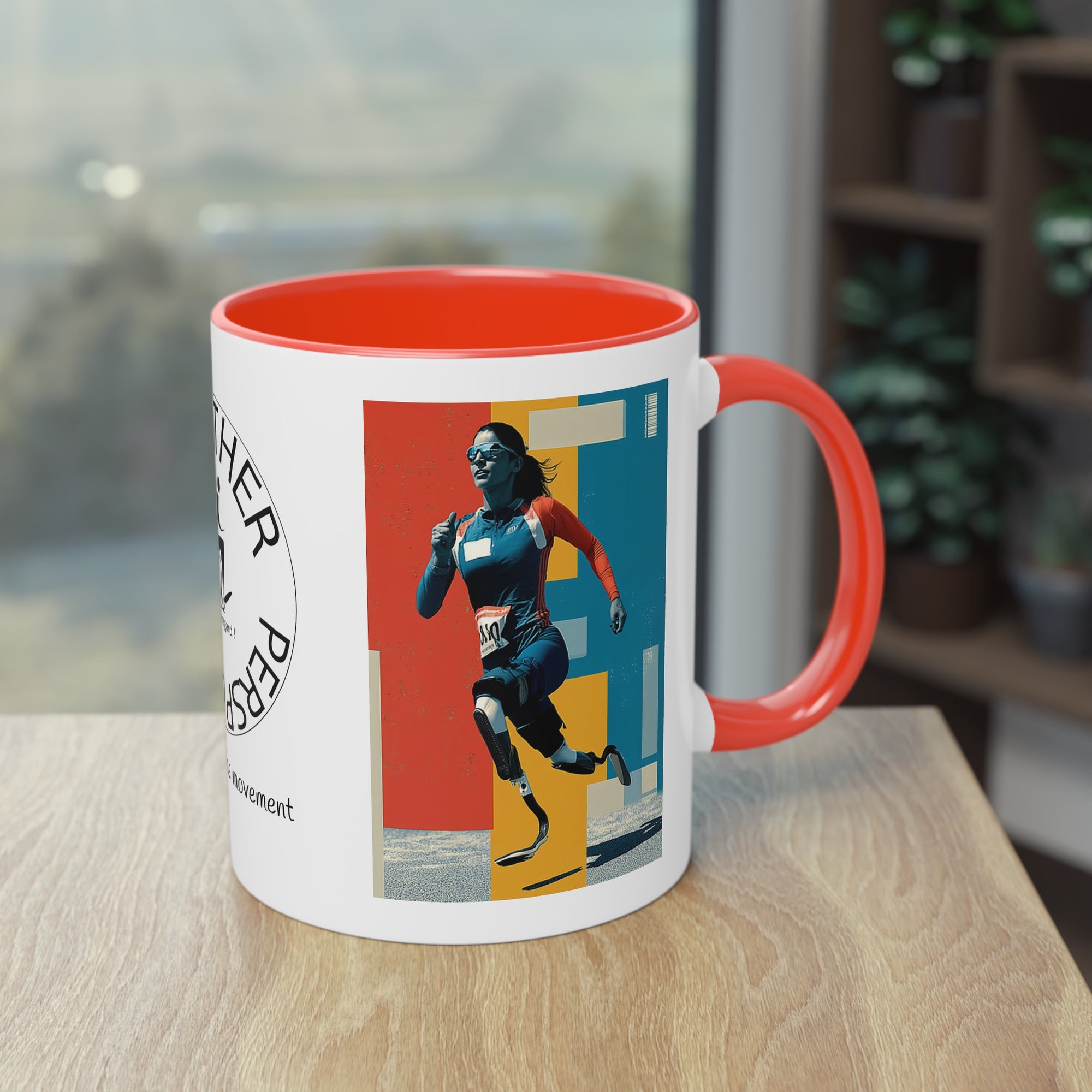 Dynamic Two-Tone Coffee Mug Course, Drinkware, Ideal Gift for Athletes, Motivational Morning Caffeine Boost, Sports Lover Cup