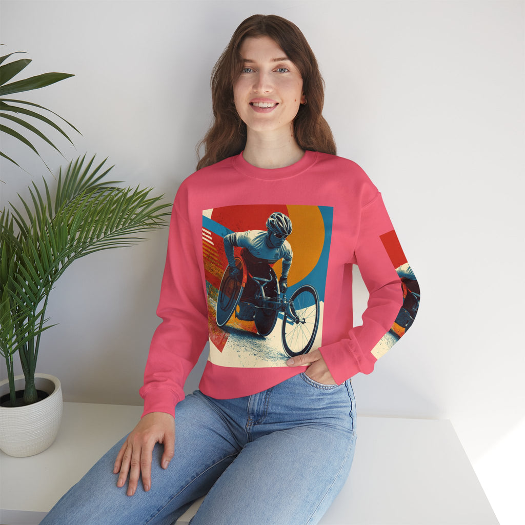 Inclusive WheelChair Course Sports Themed Sweatshirt for Empowerment, Unisex Heavy Blend Crewneck, Inspirational Gift for Activists