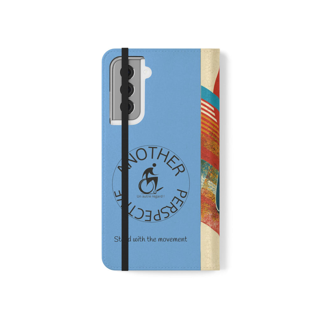Mobility Advocate Flip Case for Phone Wheelchair, Supportive Gift for Activists, Stylish Wallet Phone Case, Perfect for Everyday Use