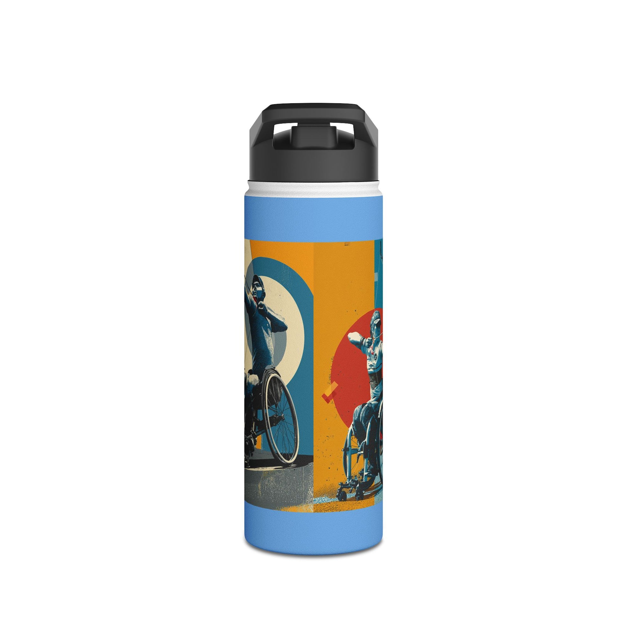 Colorful Stainless Steel Water Bottle – Para-sport Archery Design, Eco-Friendly Hydration, Gift Idea for All Athletes, Travel Mug, Fitness Accessory