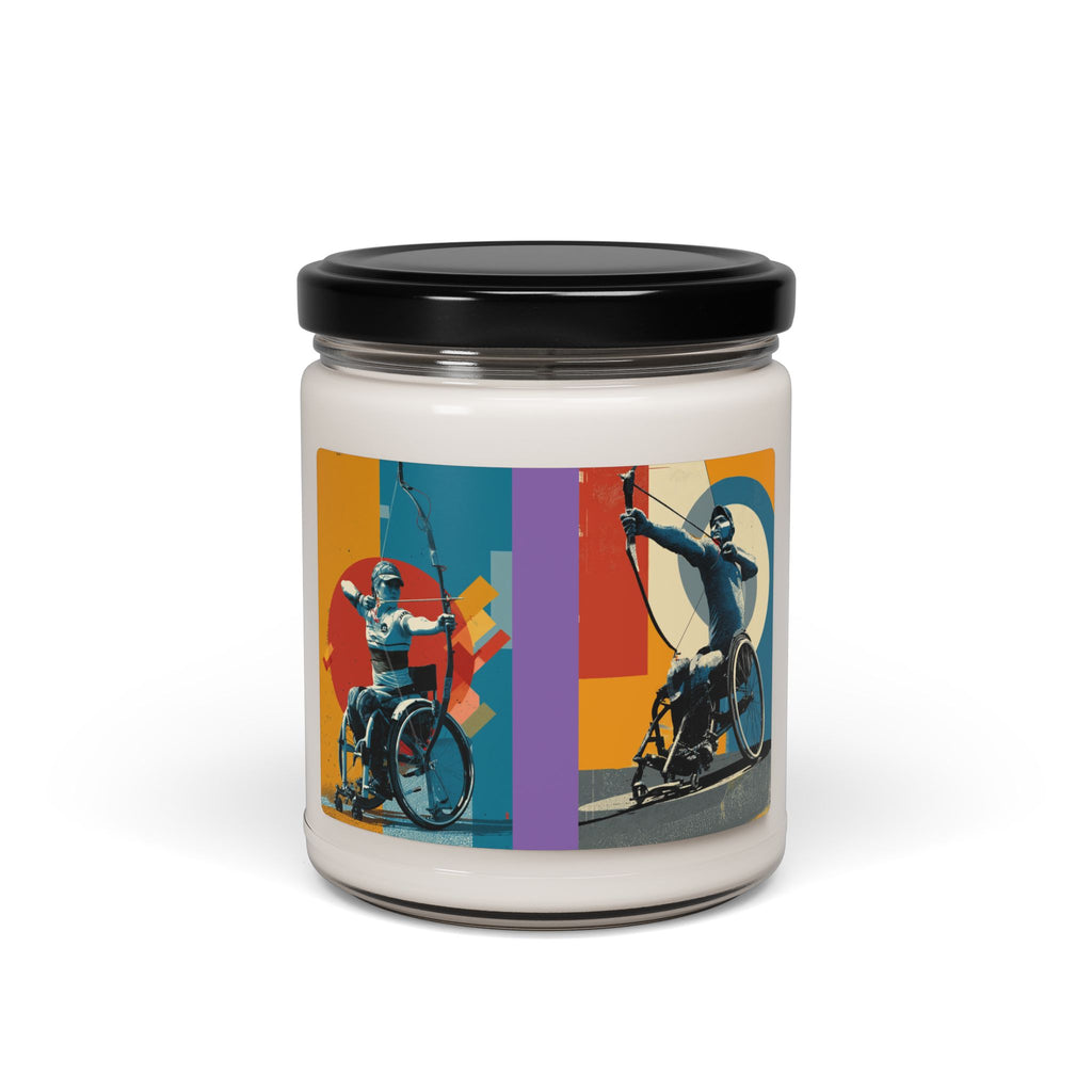 Artistic Wheelchair Archery Scented Candle - Relaxation Decor for Sports Lovers, Candles for Gifts, Home Fragrance, Unique Gifts