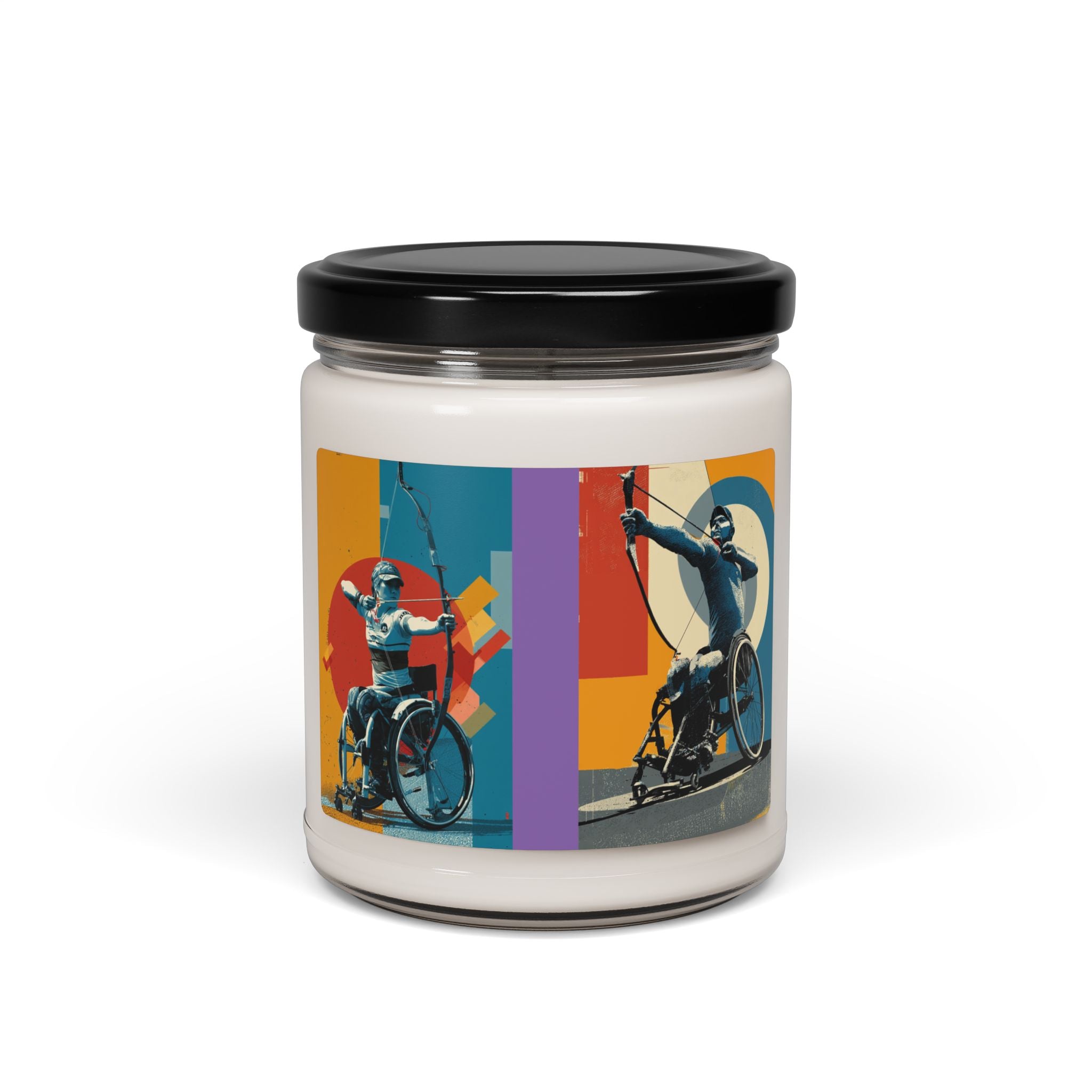 Artistic Wheelchair Archery Scented Candle - Relaxation Decor for Sports Lovers, Candles for Gifts, Home Fragrance, Unique Gifts