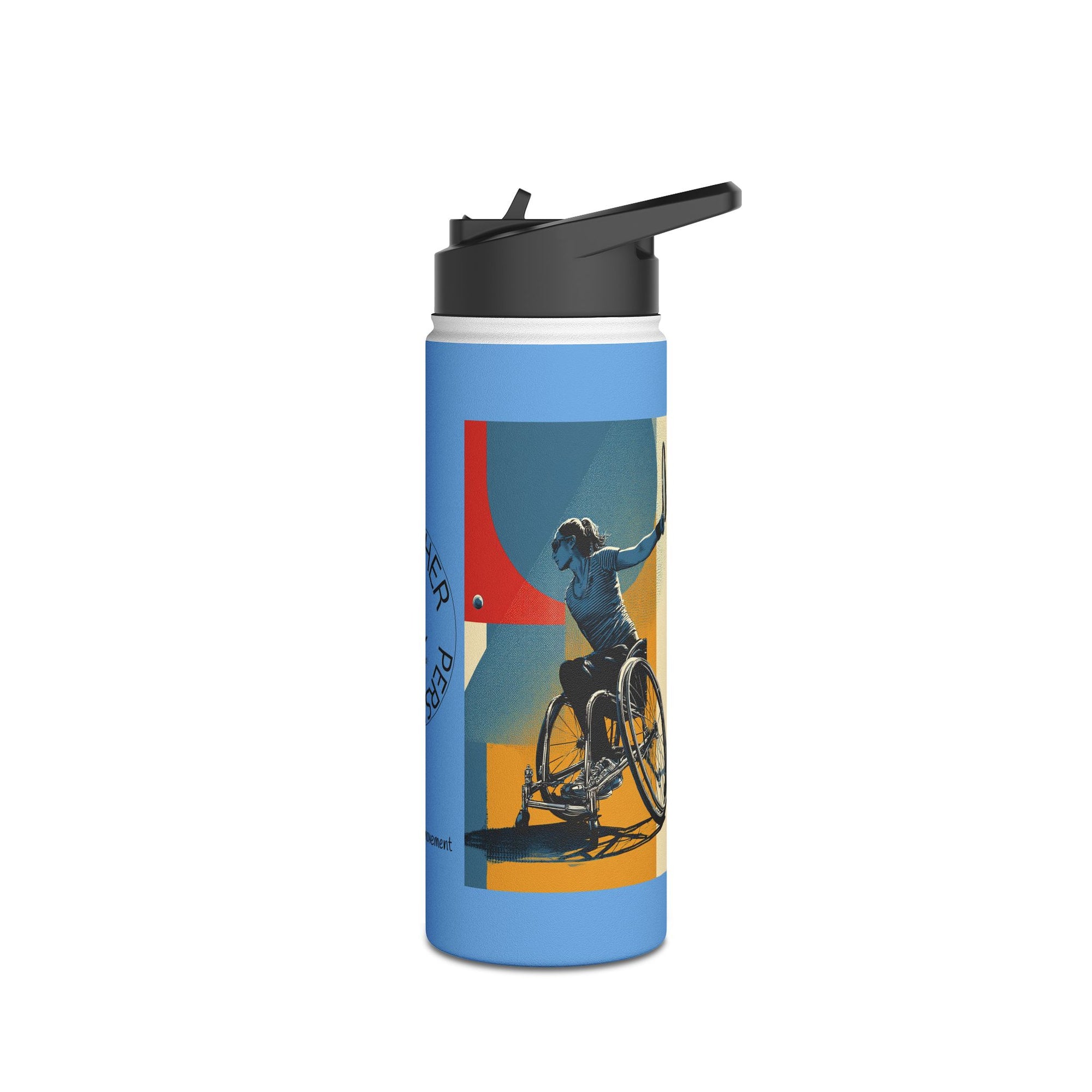 Colorful Stainless Steel Water Bottle – Para-sport Tennis Design, Eco-Friendly Hydration, Gift Idea for All Athletes, Travel Mug, Fitness Accessory