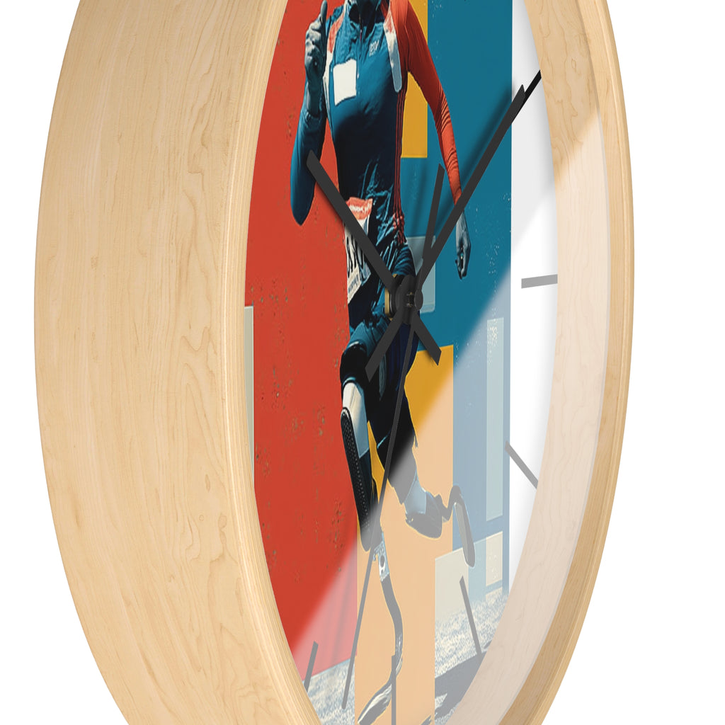Motivational Sports Course Wall Clock, Inspirational Decor for Athletes, Fitness Gift, Perfect for Home Gym, Competition, or Office