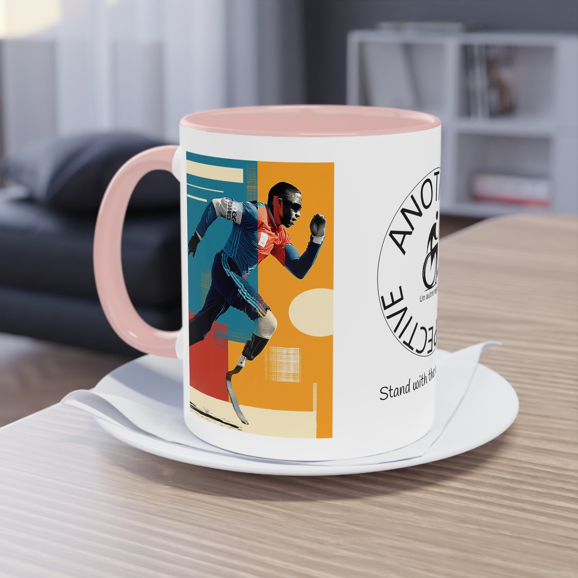 Dynamic Two-Tone Coffee Mug Course, Drinkware, Ideal Gift for Athletes, Motivational Morning Caffeine Boost, Sports Lover Cup