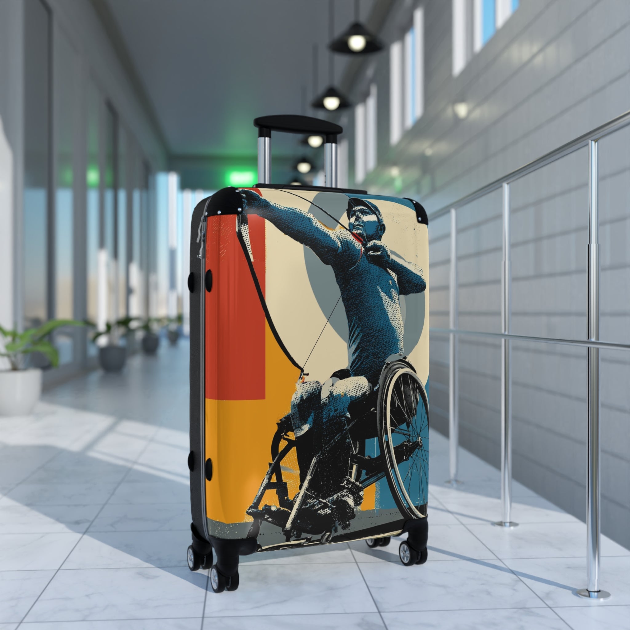 Wheelchair Archery Athlete Suitcase - Travel Gear for Adaptive Sports, Unique Luggage, Inspirational Gift, Mobility Travel, Adventure Bag
