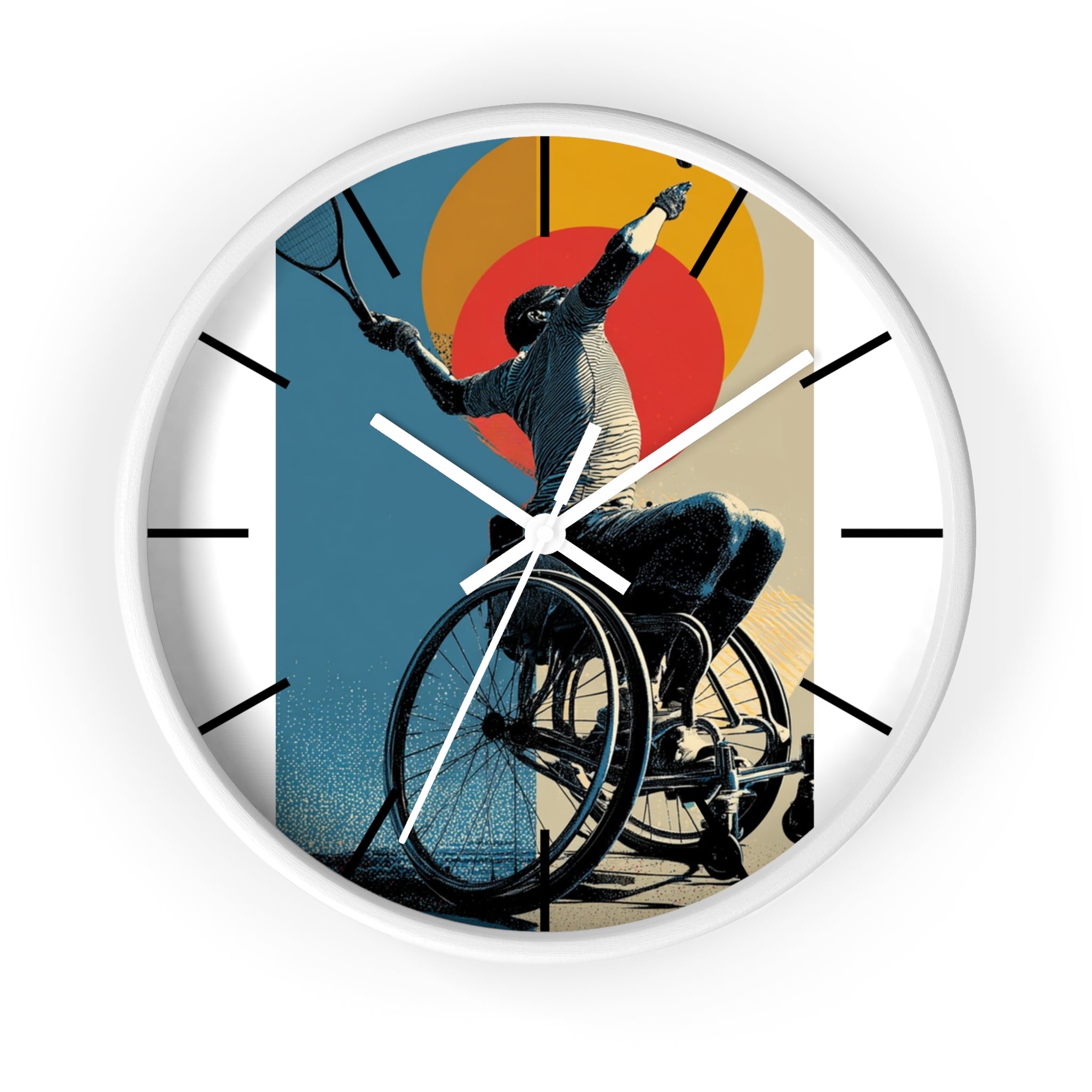Motivational Sports Tennis Wall Clock, Inspirational Decor for Athletes, Fitness Gift, Perfect for Home Gym, Competition, or Office