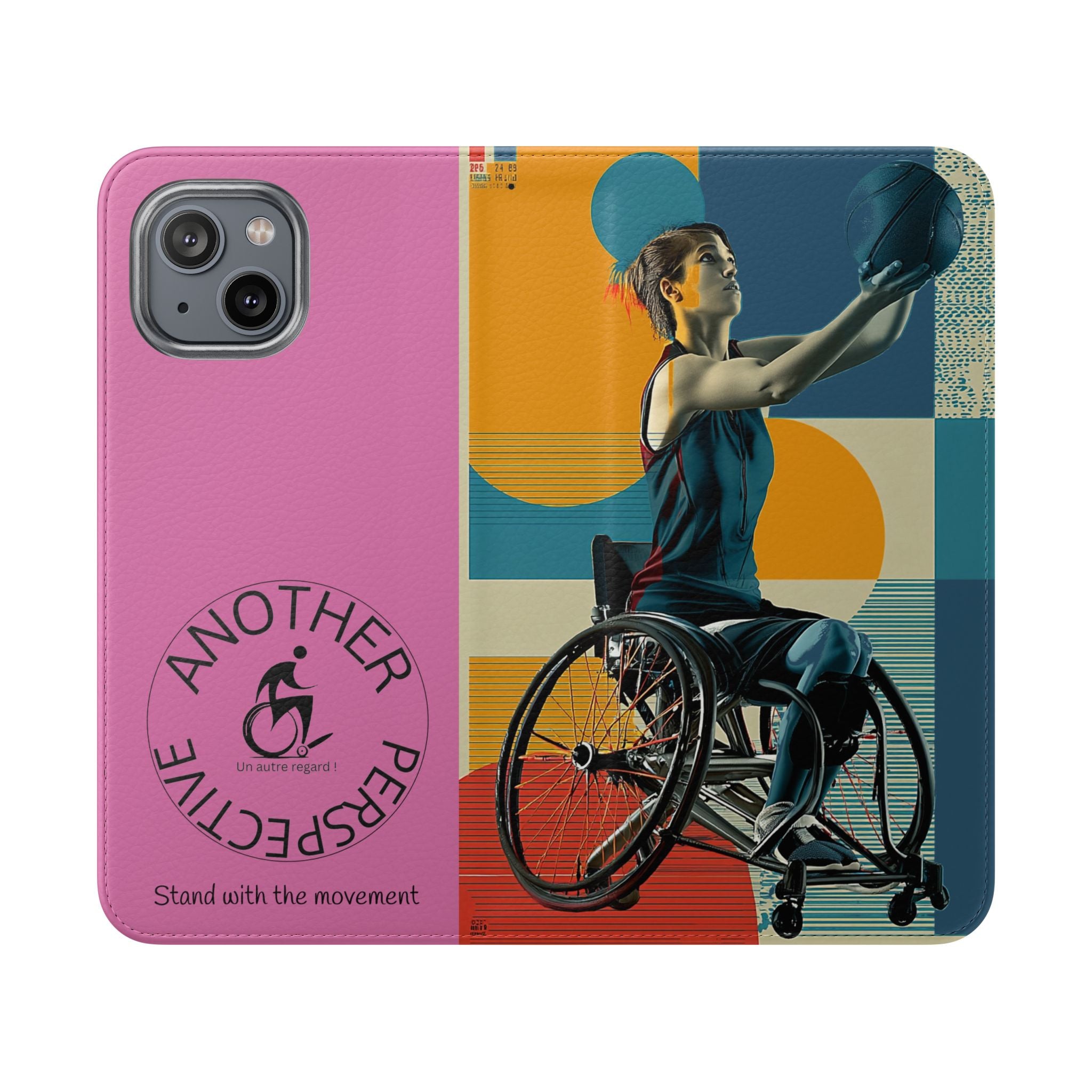 Sporty Flip Case for Wheelchair Basket Athletes, Phone Cover, Active Lifestyle Accessory, Gift for Sports Lovers, Personalized Case