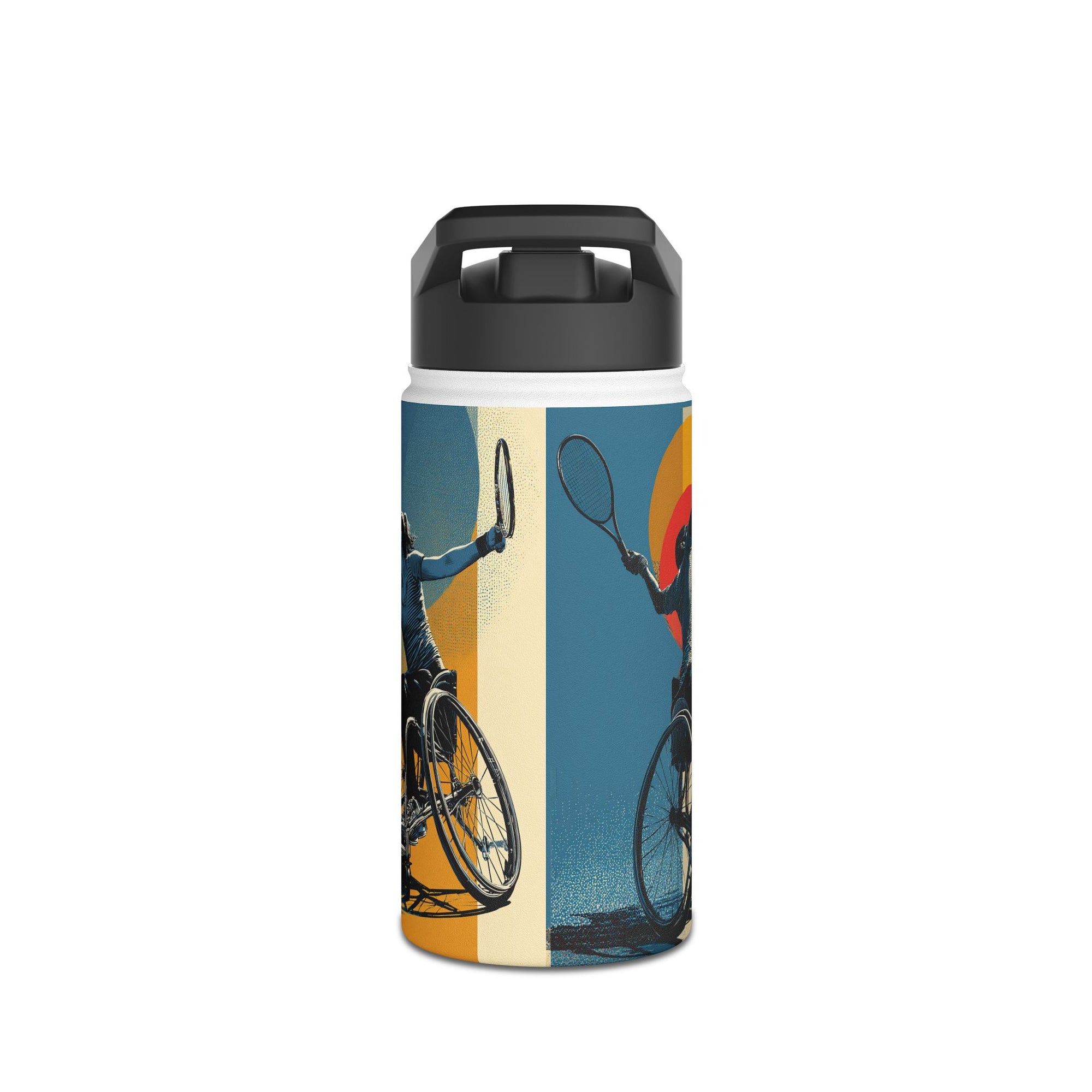 Colorful Stainless Steel Water Bottle – Para-sport Tennis Design, Eco-Friendly Hydration, Gift Idea for All Athletes, Travel Mug, Fitness Accessory
