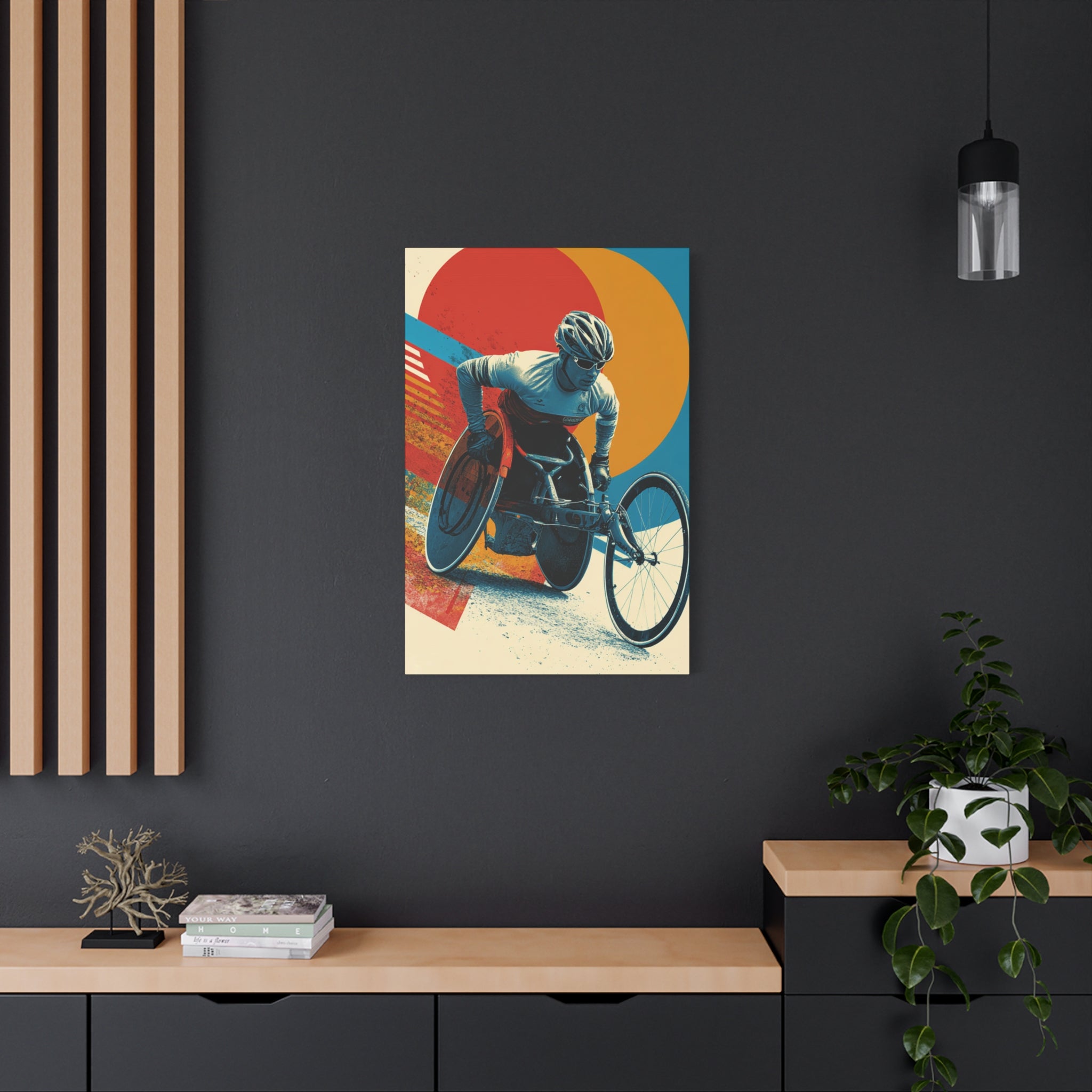 Vibrant Wheelchair Course Canvas Art, Motivational Wall Decor, Sports Inspiration, Gift for Athletes, Home Gym Decor