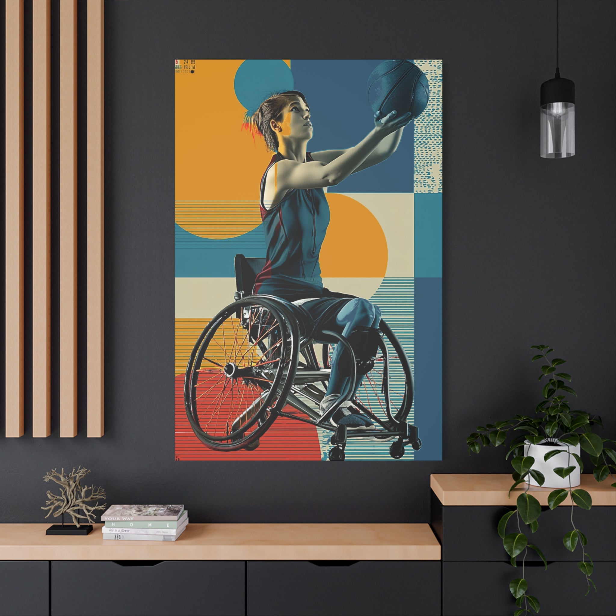 Empowering Wheelchair Basket Canvas Art, Inspirational Wall Decor, Motivational Home Decor, Unique Gift for Sports Enthusiasts, [...]