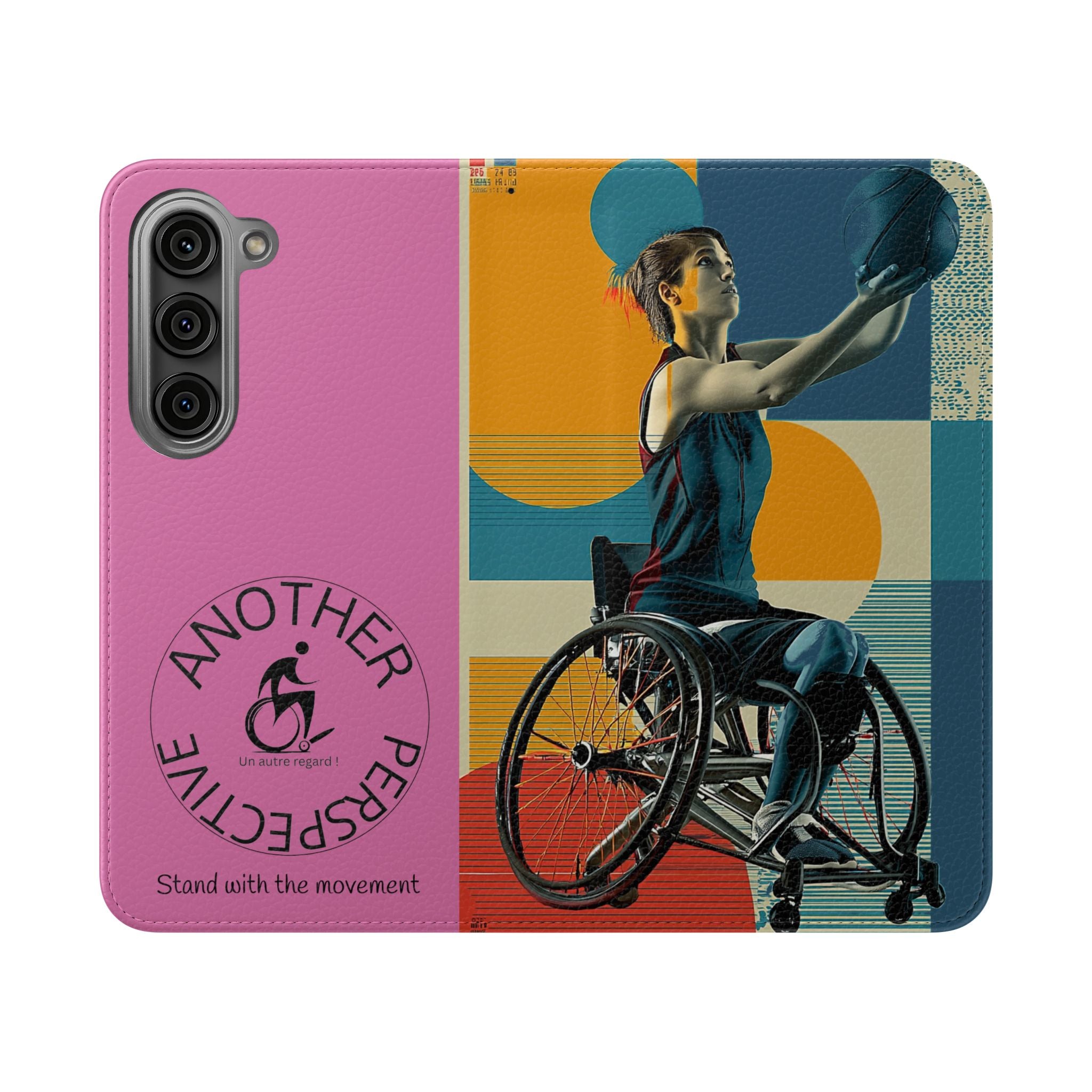 Sporty Flip Case for Wheelchair Basket Athletes, Phone Cover, Active Lifestyle Accessory, Gift for Sports Lovers, Personalized Case