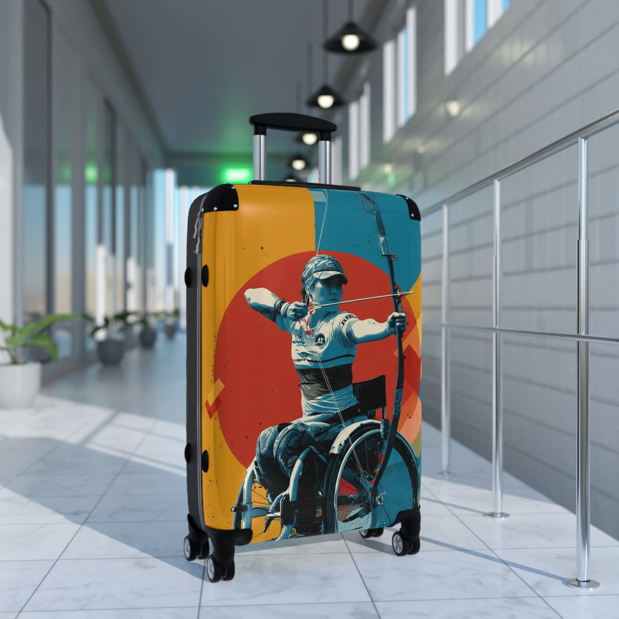Wheelchair Archery Athlete Suitcase - Travel Gear for Adaptive Sports, Unique Luggage, Inspirational Gift, Mobility Travel, Adventure Bag