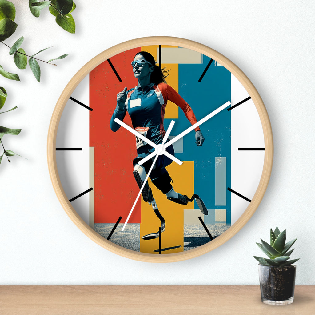 Motivational Sports Course Wall Clock, Inspirational Decor for Athletes, Fitness Gift, Perfect for Home Gym, Competition, or Office