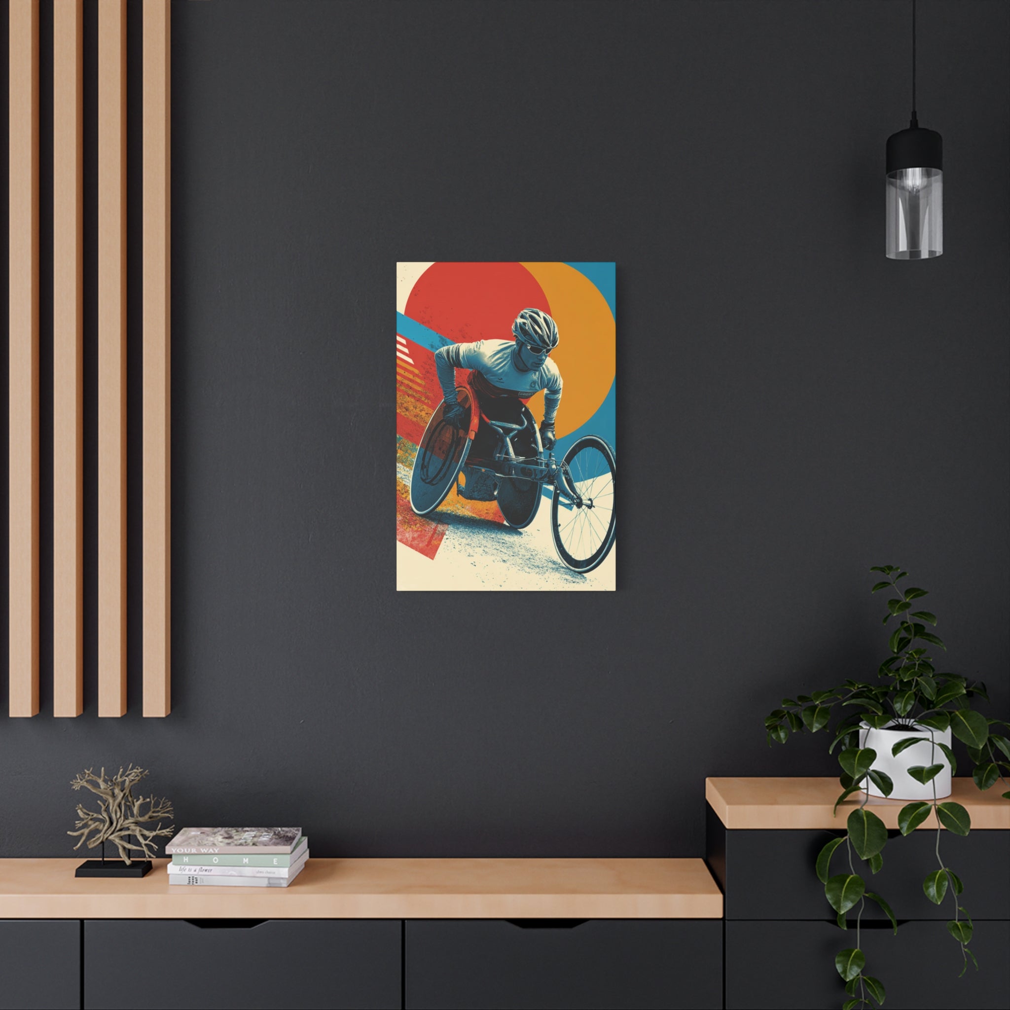 Vibrant Wheelchair Course Canvas Art, Motivational Wall Decor, Sports Inspiration, Gift for Athletes, Home Gym Decor